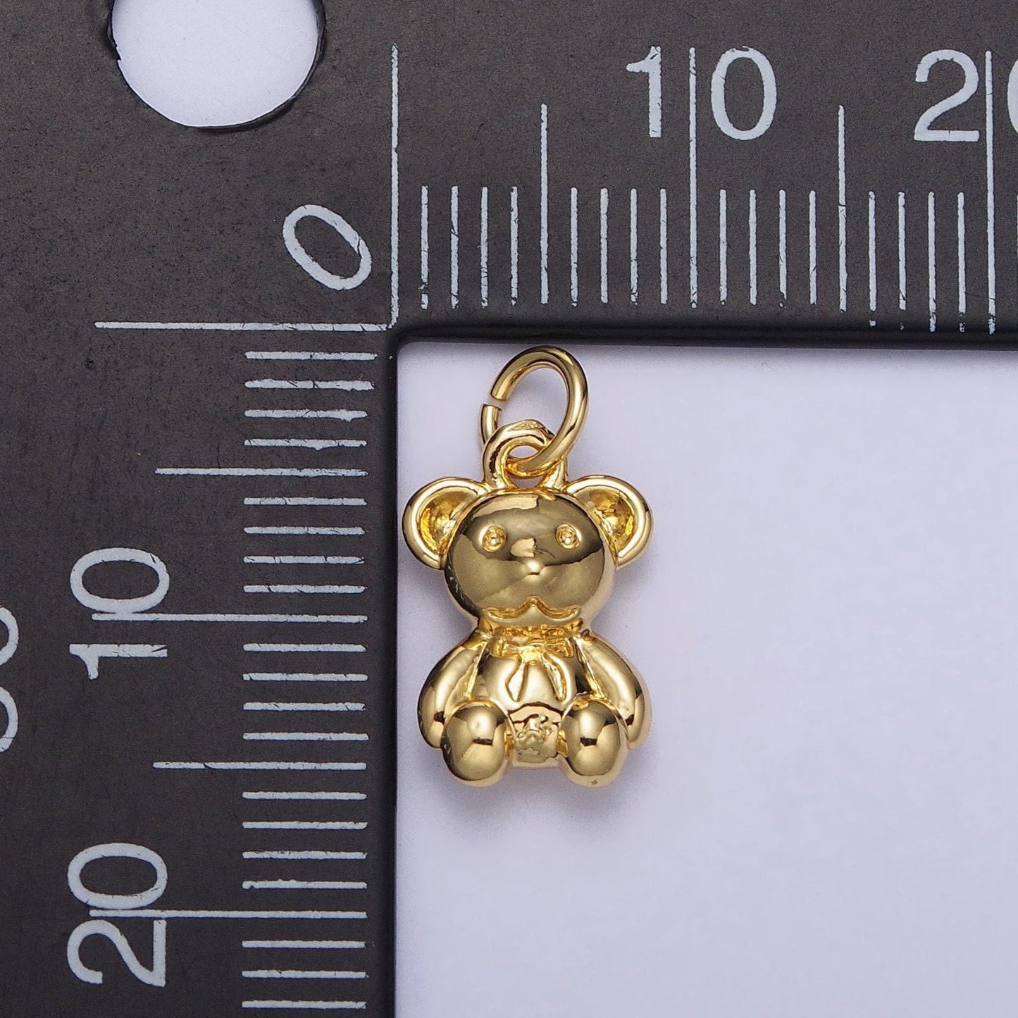 3d mini teddy bear pendant lead nickel free 24k gold plated brass animal charm necklace bracelet jewelry making ac215