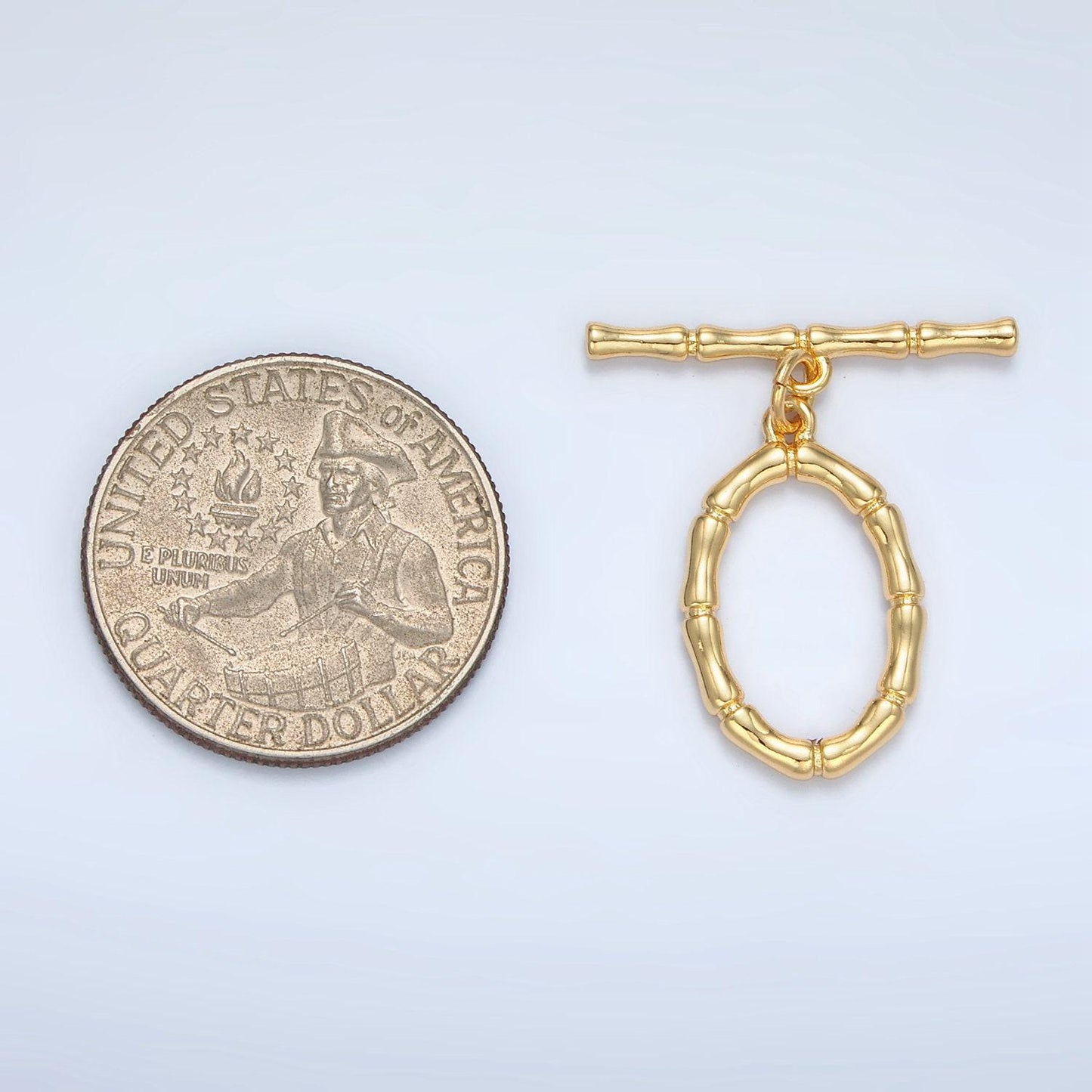 Gold filled 24k bamboo style toggle clasp "ot" supply for bracelet/necklace component | z-449