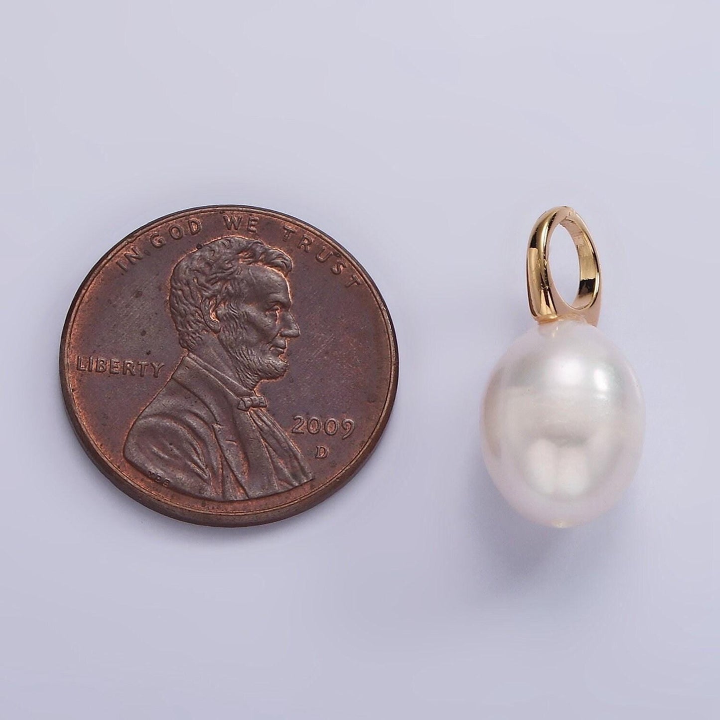 Big hole 14k gold filled 18+mm freshwater pearl button drop for wedding minimalist jewelry for necklace earring component | p1627