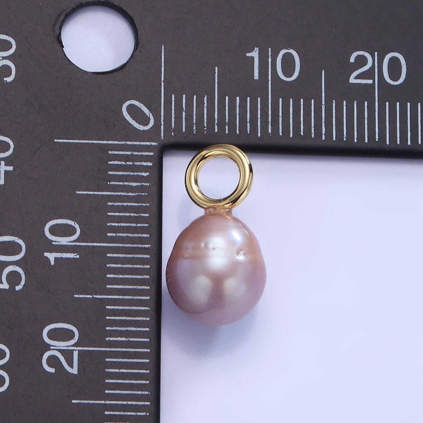 14k gold filled 17mm purple ringed freshwater pearl oval drop pendant | p-1737