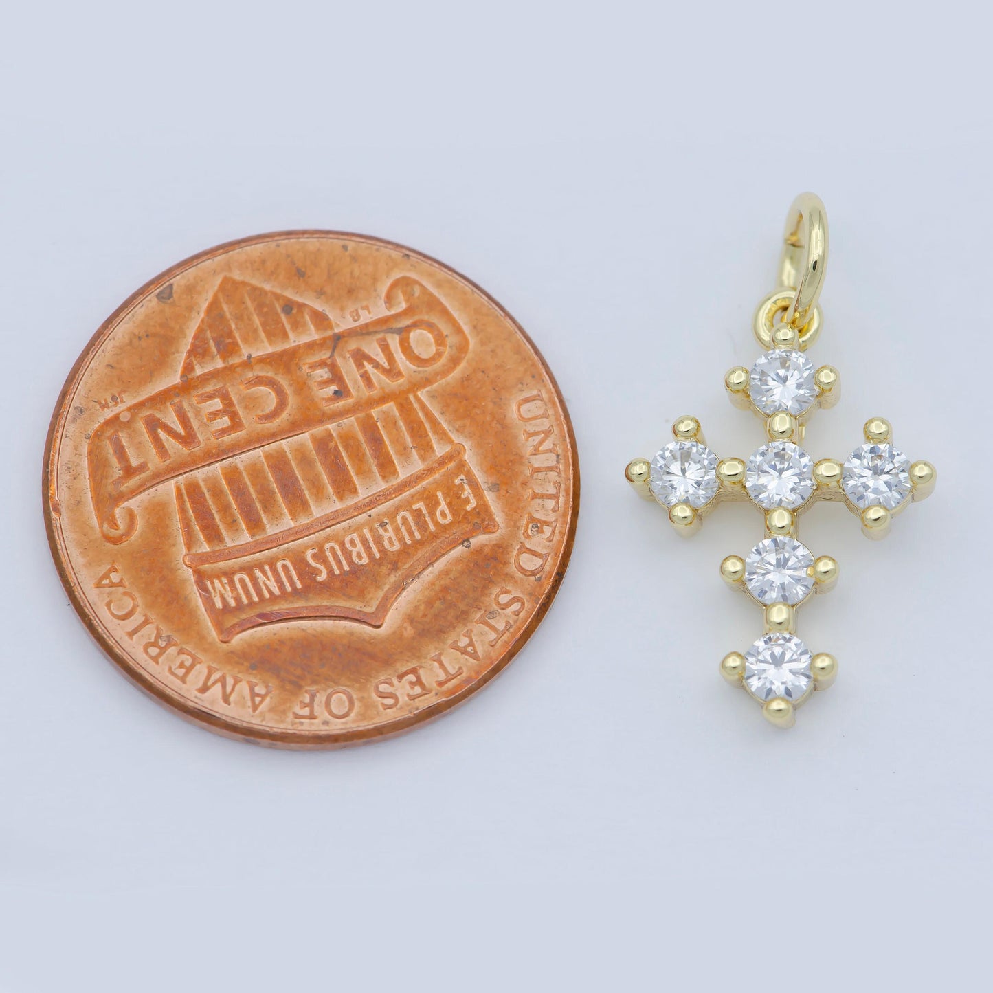 Tiny 16x11mm cz cross religious charm 14k gold filled micro pave cross clear rainbow multi color charm for bracelet necklace earring,m-303