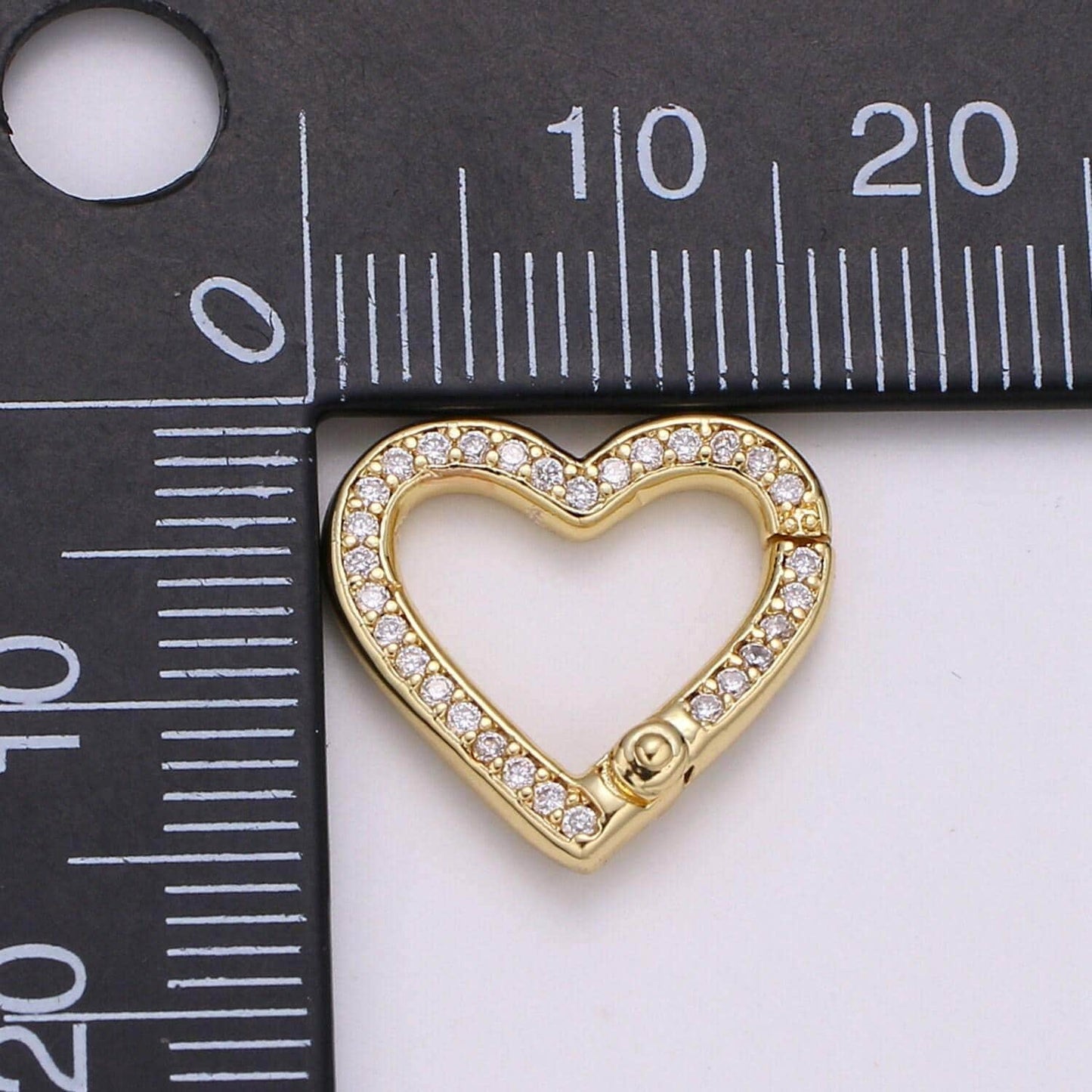 1pc double sided heart pull gate ring clasp, love clasp, interlocking clasp, pave cubic heart clasps, gold silver color option,1107,1108