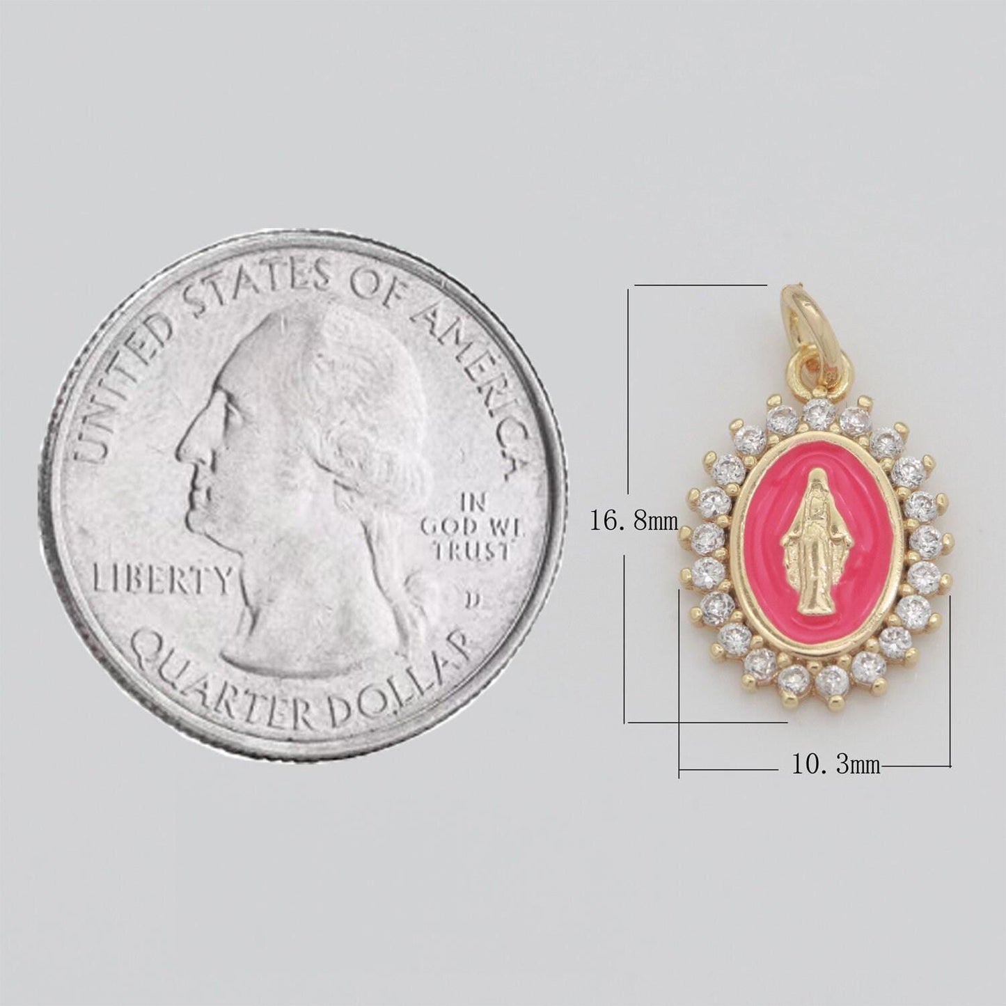 Gold filled miraculous lady charm virgin mary our lady of lourdes,catholic religious bijoux jewelry for necklace bracelet earring m-607