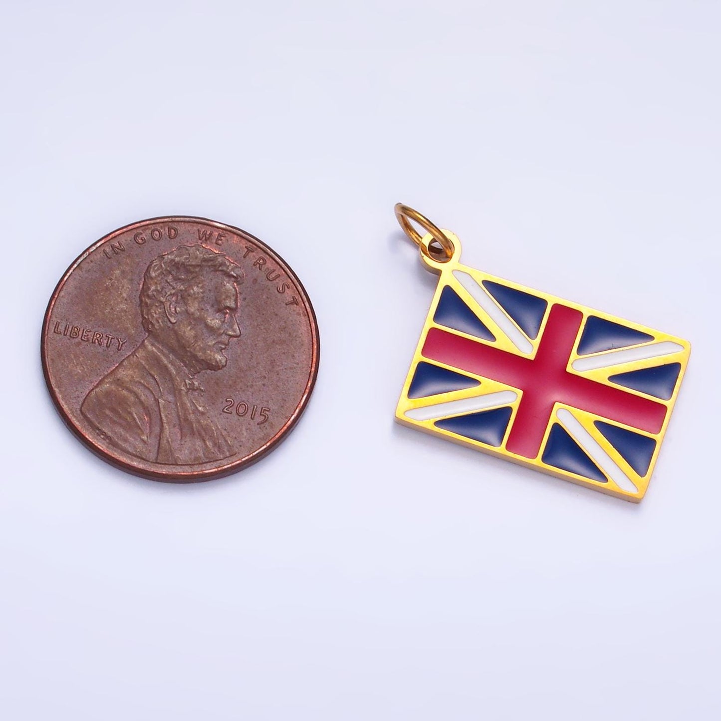 Gold stainless steel British flag pendant union jack flag pendant for England travel jewelry making | p-1440