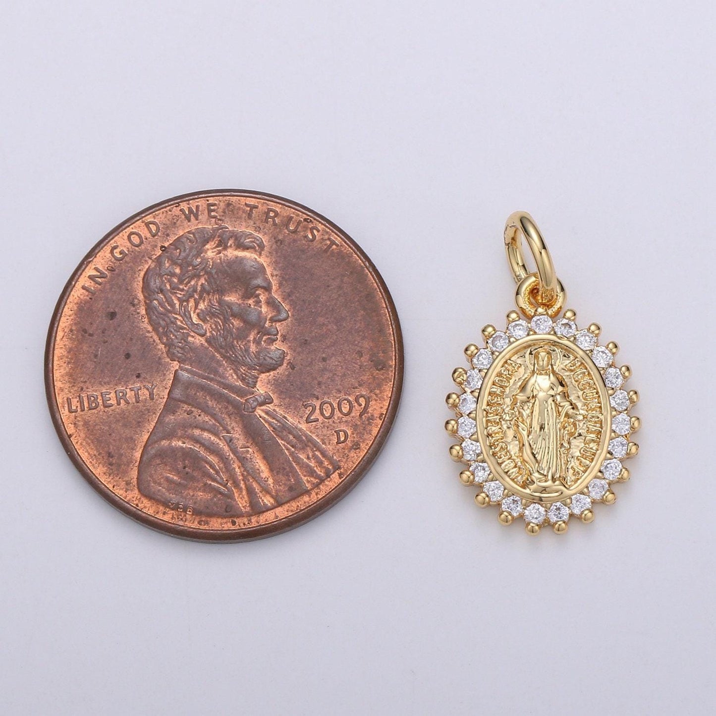 14k gold filled virgin mary medallion charm 20x12mm religious charm, catholic pendant,saint miraculous lady charm fornecklace bracelet