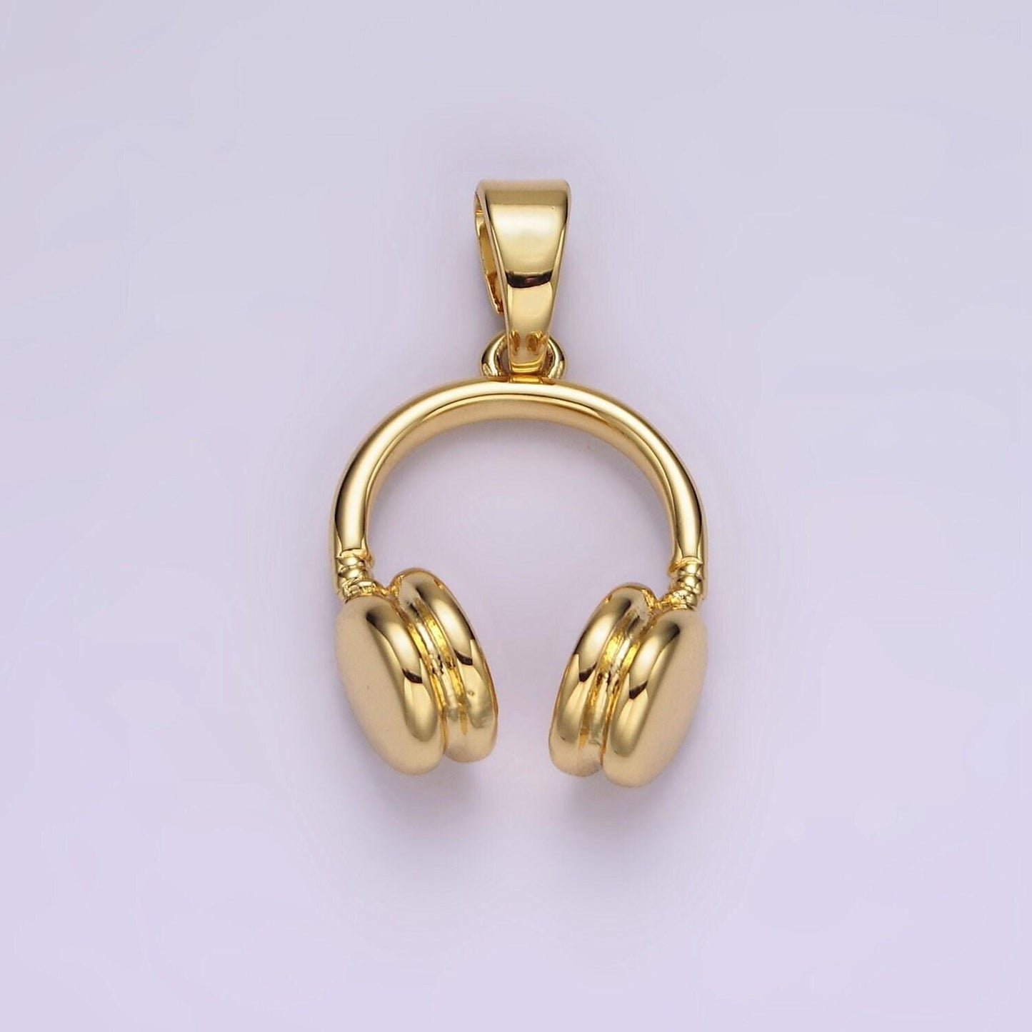 14k gold filled 25mm music headphones minimalist pendant | ah119