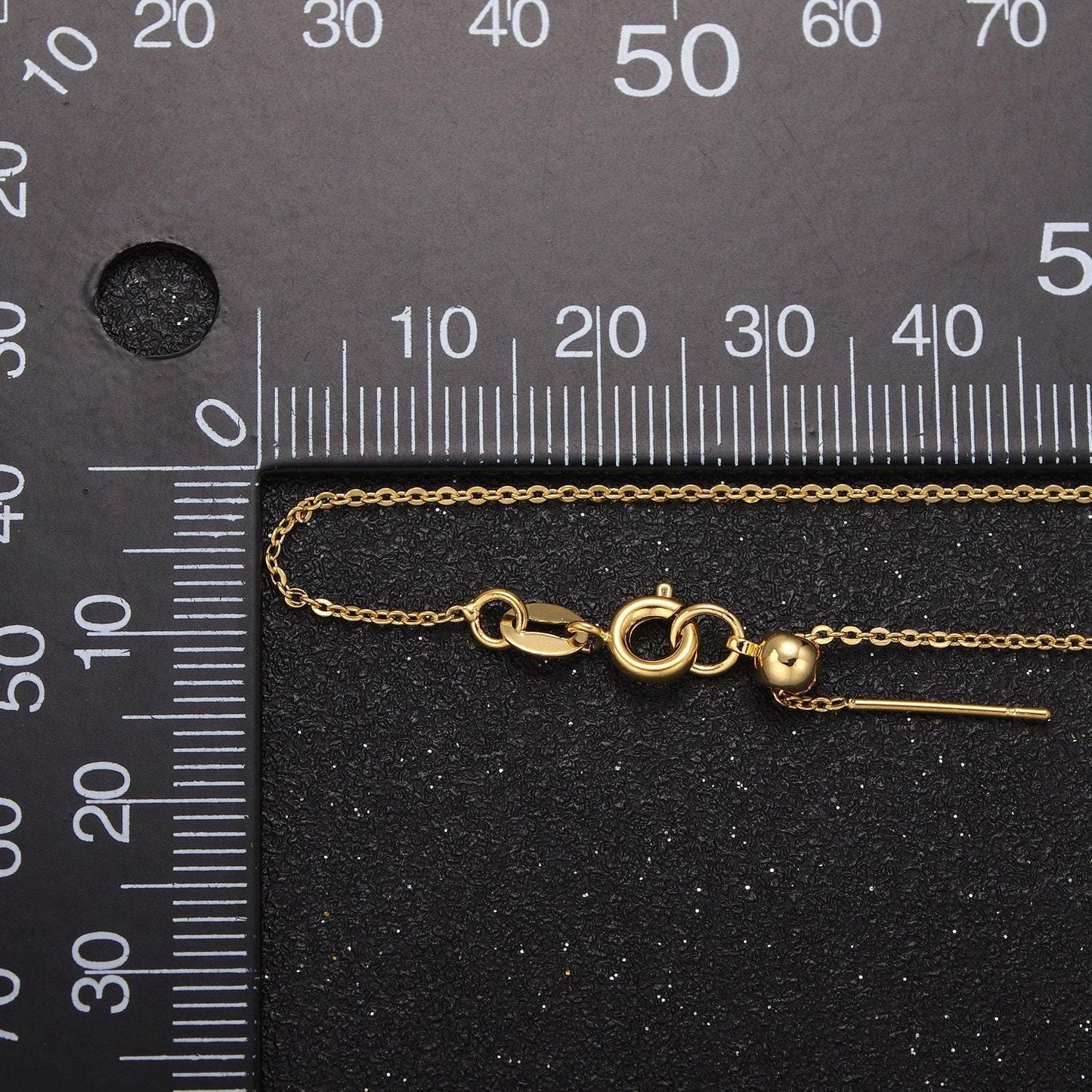 18.0" adjustable necklace ready to wear 24k gold filled flat cable chain necklace dainty chain for jewelry making with pendant charm wa-737