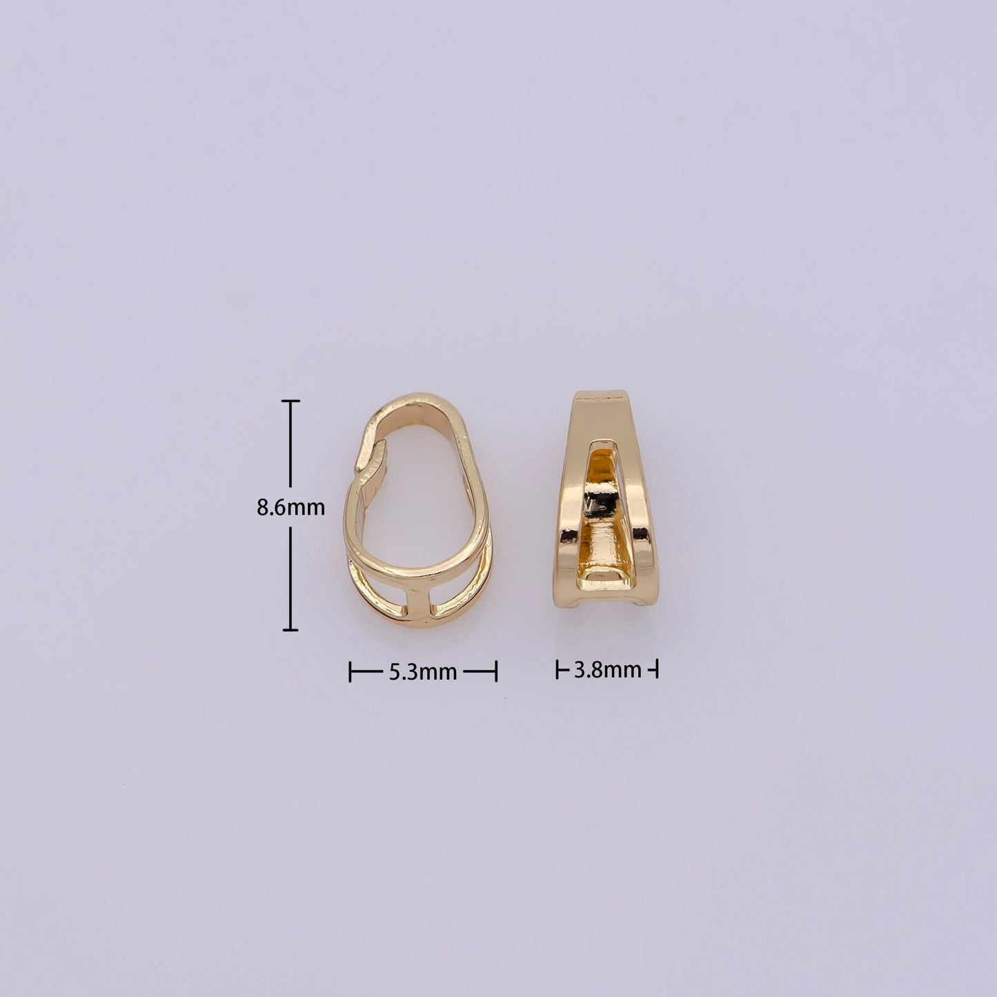 20x bail for pendant snap-on for pendant,clip on bail for necklace jewelry making bulk wholesale findings 18k gold filled 8.6x5.3mm | z-830