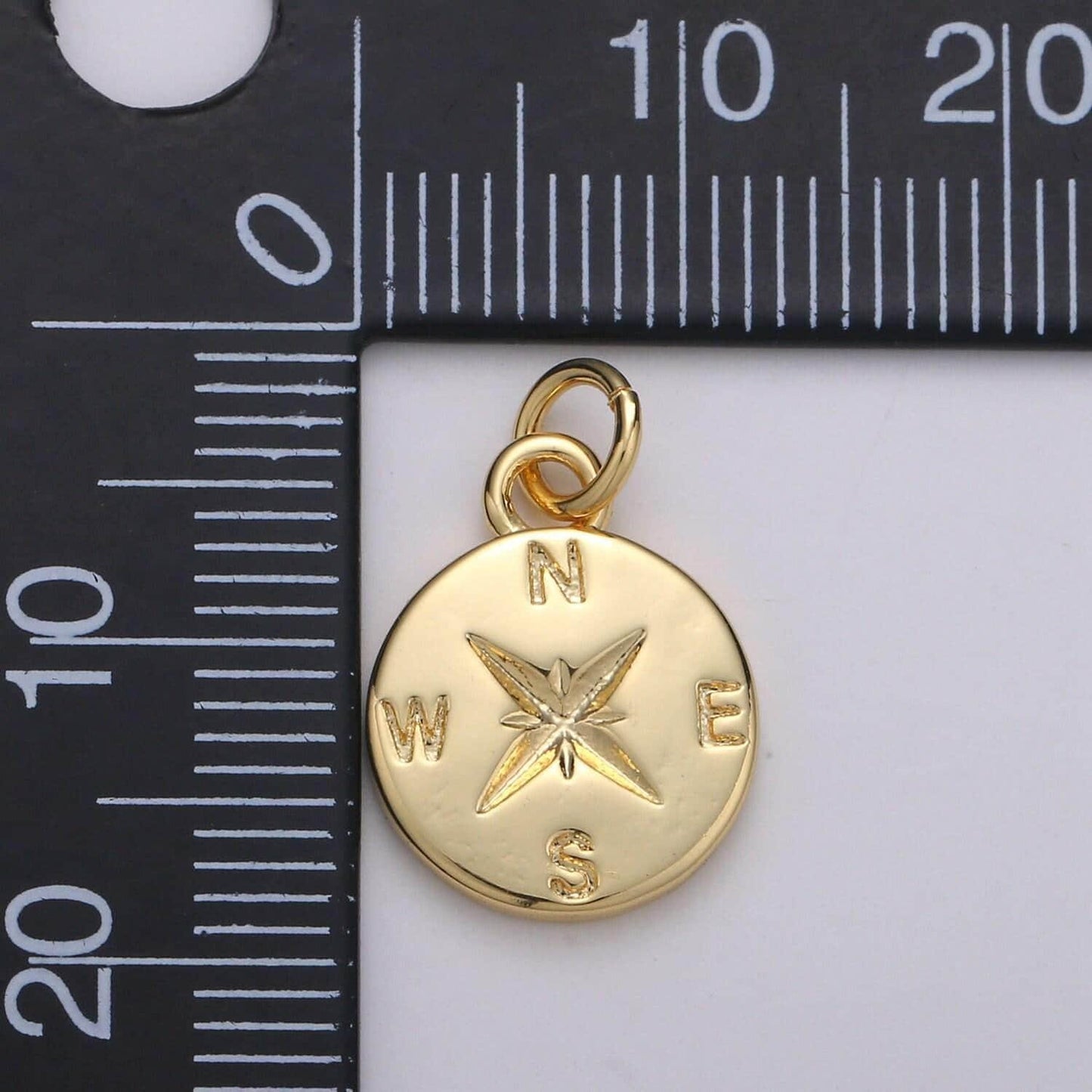 Dainty gold compass charm pendant, adventure, travel charm pendant, nautical charms supply north east south west jewelry inspired