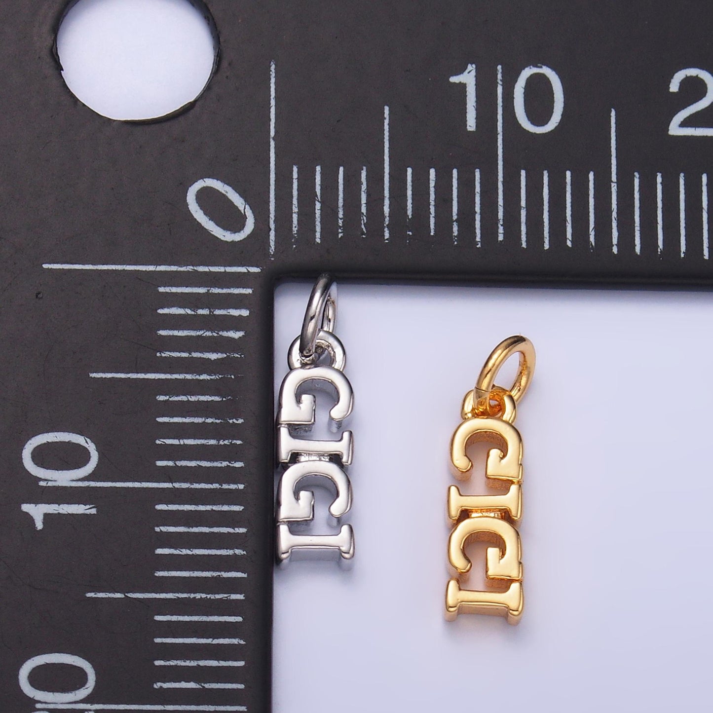 Dainty Gold Filled Gigi charm for bracelet necklace earring component diy jewelry making supply Grandma word charm minimalist jewelry W424