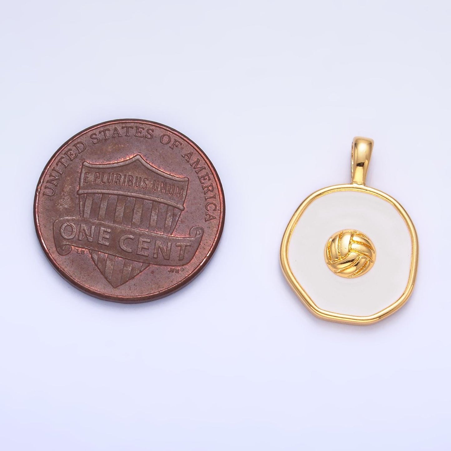 Volley ball pendant small sport charm for handmade jewelry supplies 24k gold filled ball charm aa-1089