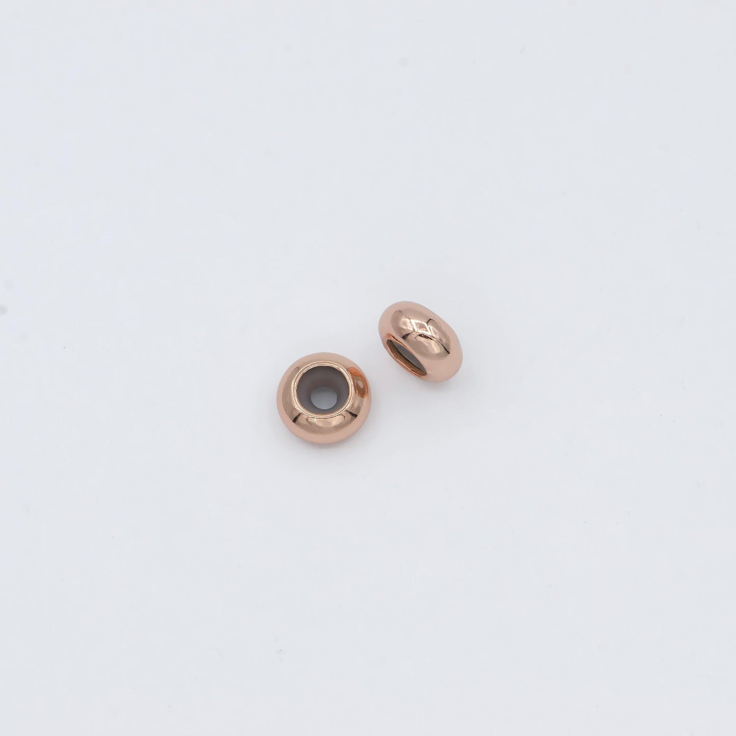 7mm rhodium plated silver gold rose gold round safety rubber stopper bead spacer smart beads supplies
