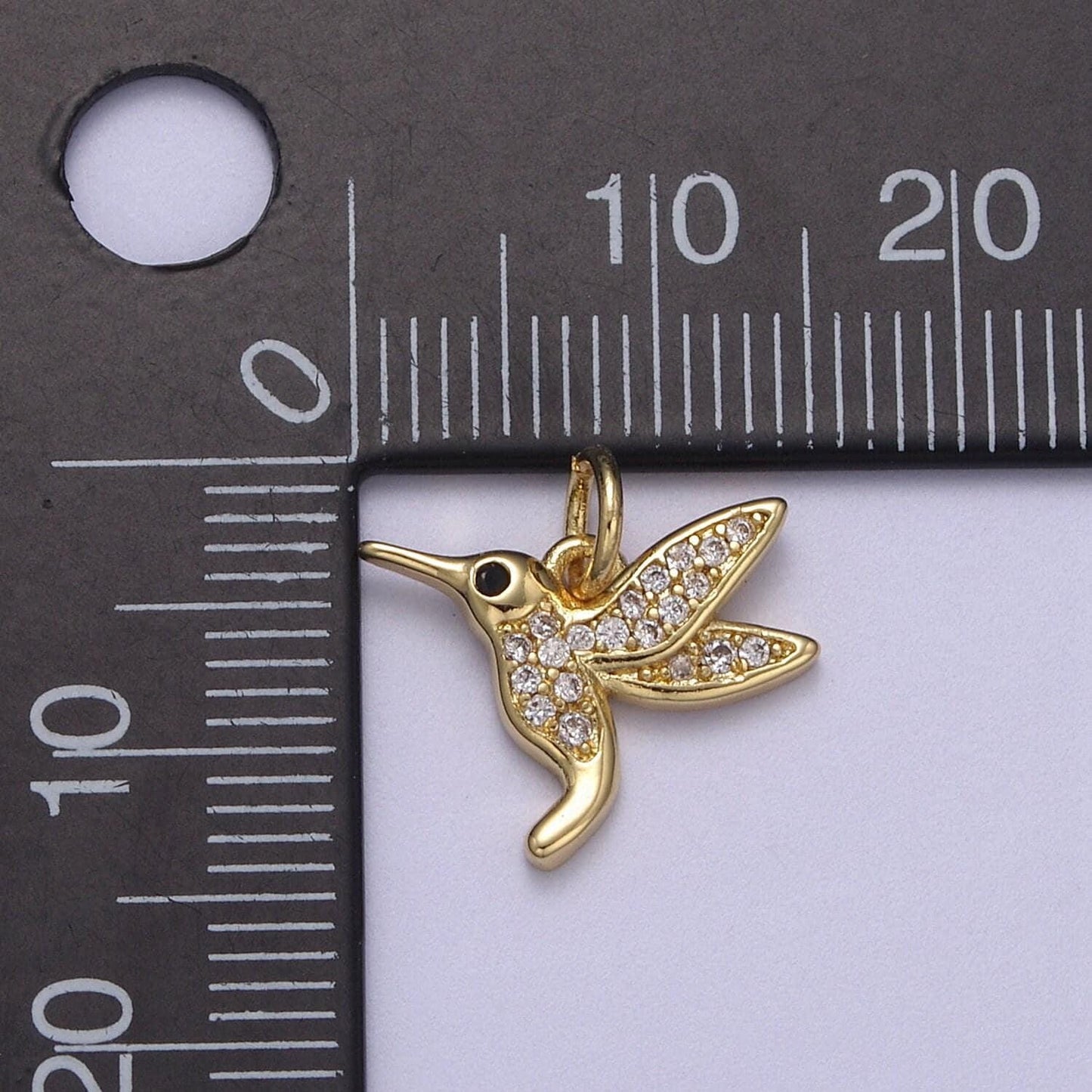 Mini gold hummingbird pendant 14k gold filled bird colibri charm friend minimalist layering necklaces, hummingbird jewelry n-387