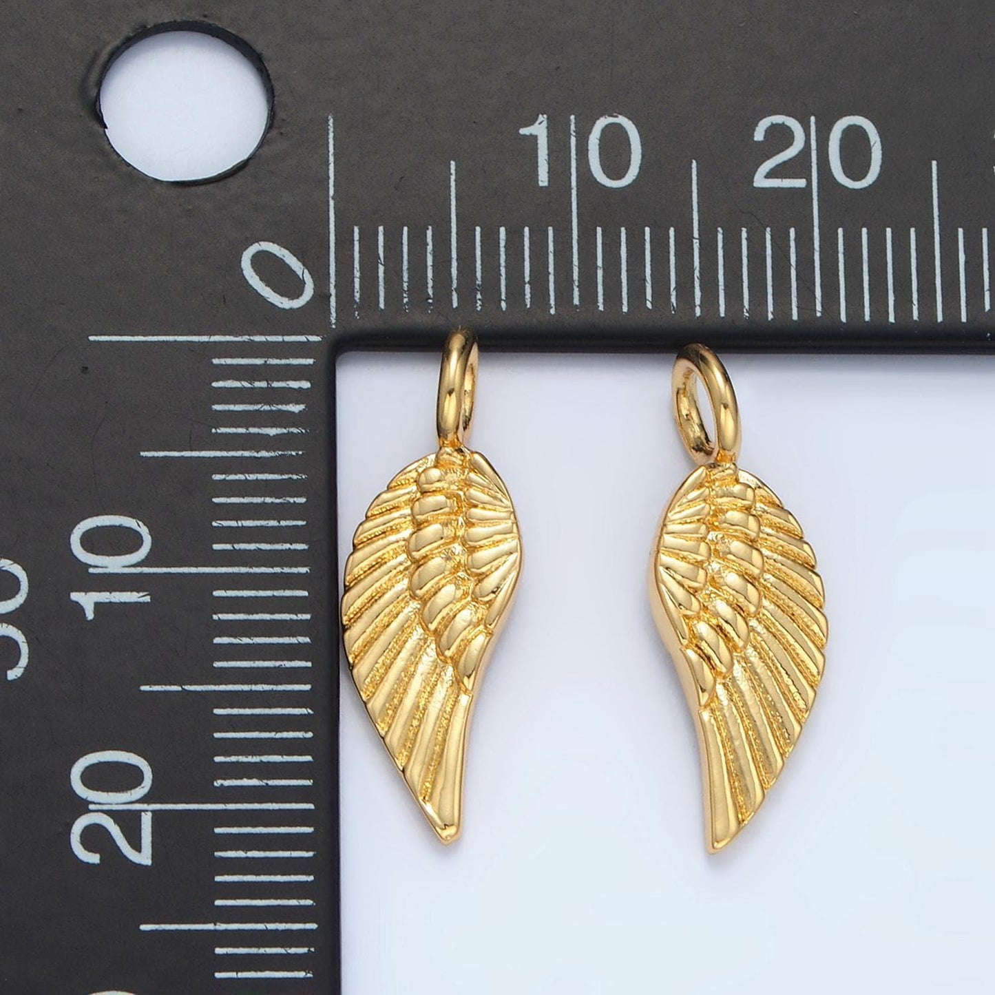 Dainty 14k gold filled angel feathered wings add-on charm | ag881