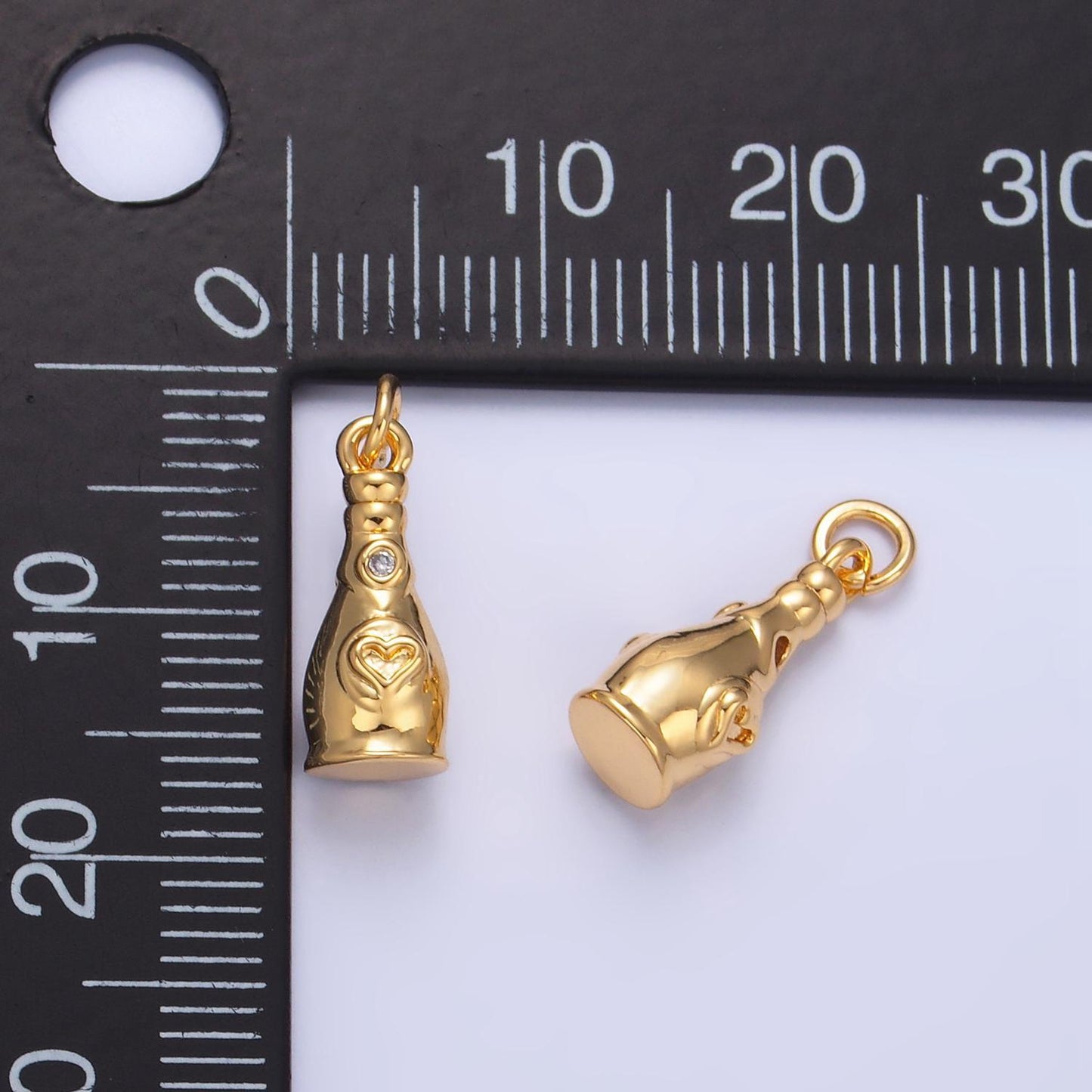 Mini gold wine bottle charm champagne bottle drop charm pendant drinking bottle charm w136