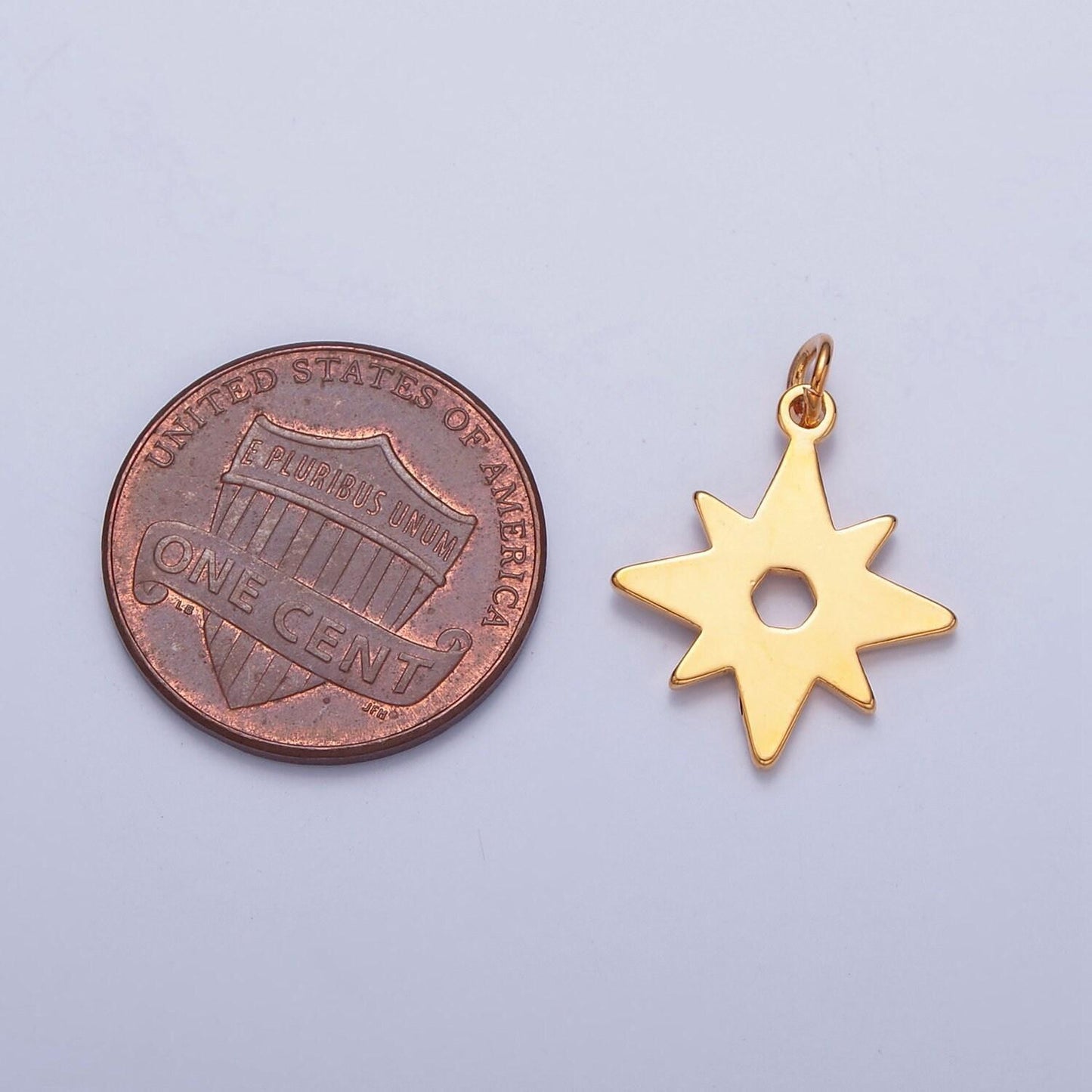 20x15mm open celestial star charm pendant, gold filled north star for diy jewelry making, w-463
