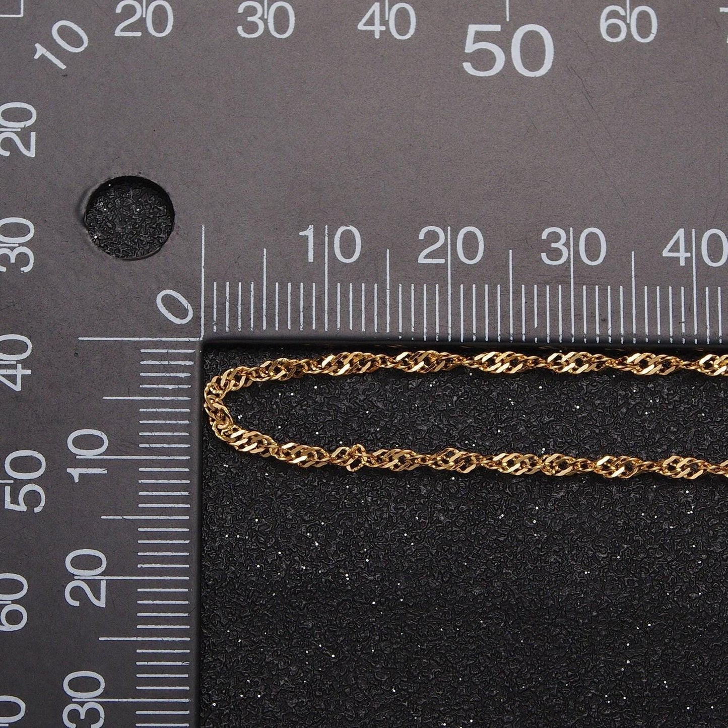 24k gold filled 1.8m singapore twist unfinished bulk chain per yard for jewelry making | roll-929, roll-930