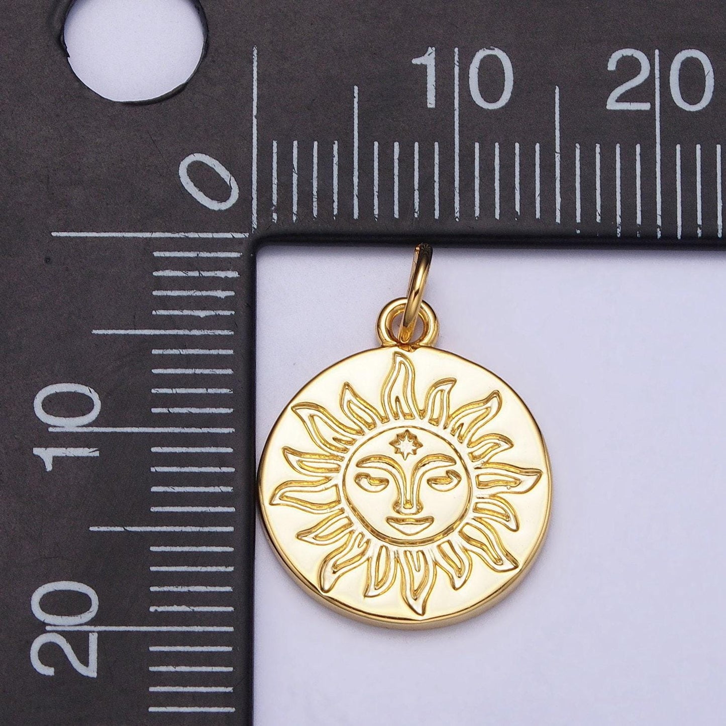 Gold sun charm dainty sun face charm pendant celestial charms, tribal sun charm yoga bohemian boho jewelry inspired supply ac658
