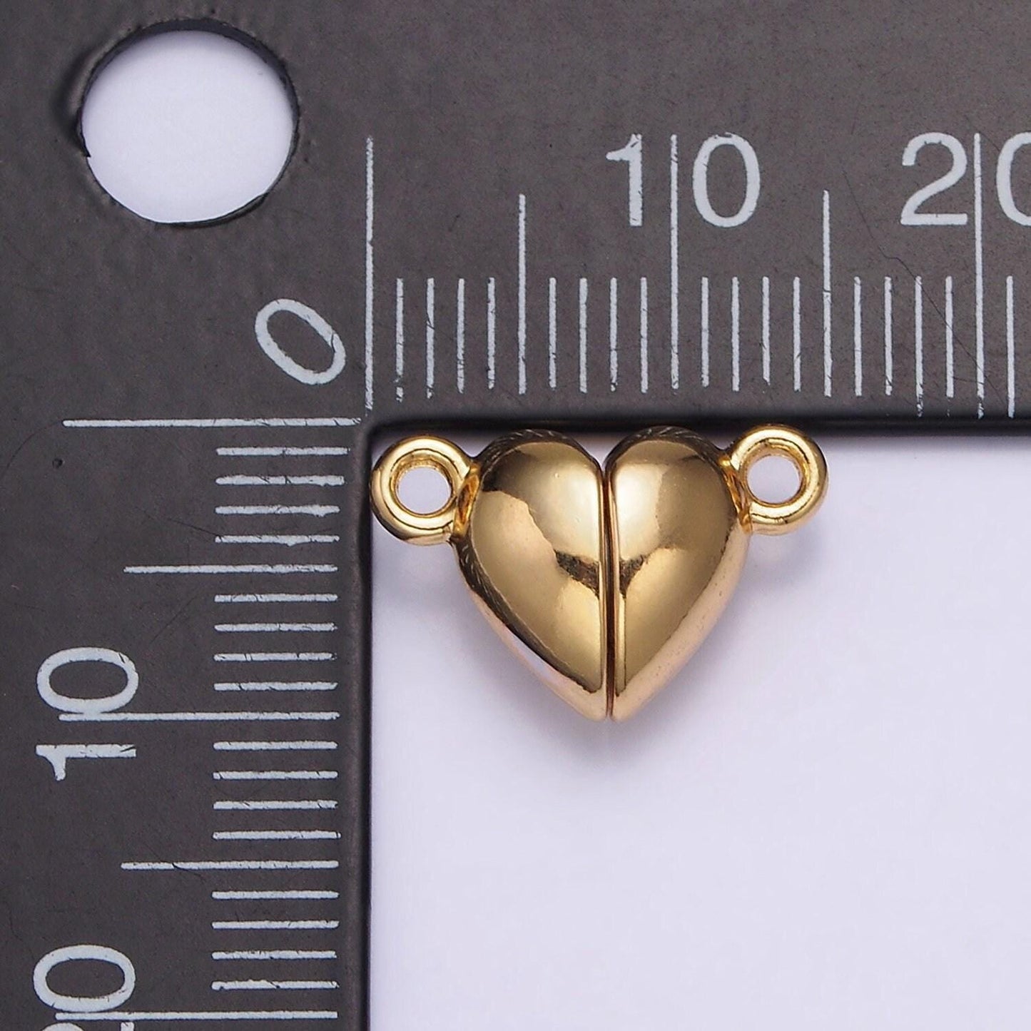 24k gold filled 15mm heart magnetic connector | g645