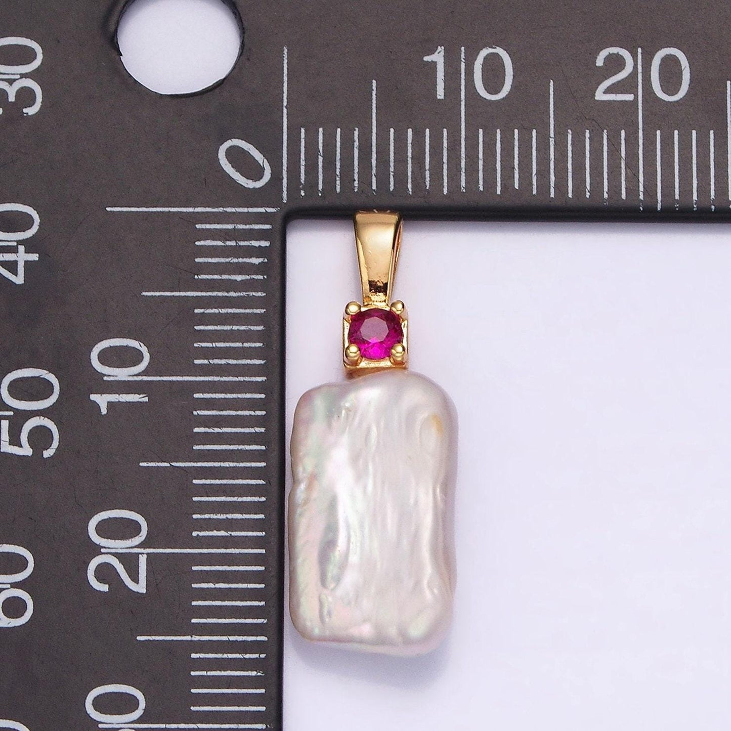 Freshwater pearl 19mm rectangle pearl white genuine luster square baroque freeform pearl charm pendant wholesale pearl p1600
