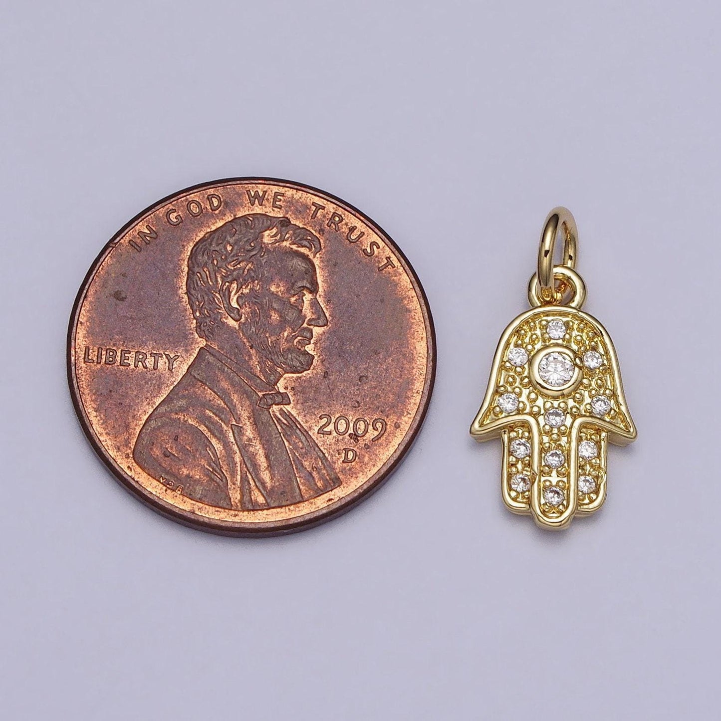 Tiny hamsa hand charm cubic hand pendant gold plated for earring bracelet necklace component ac-201