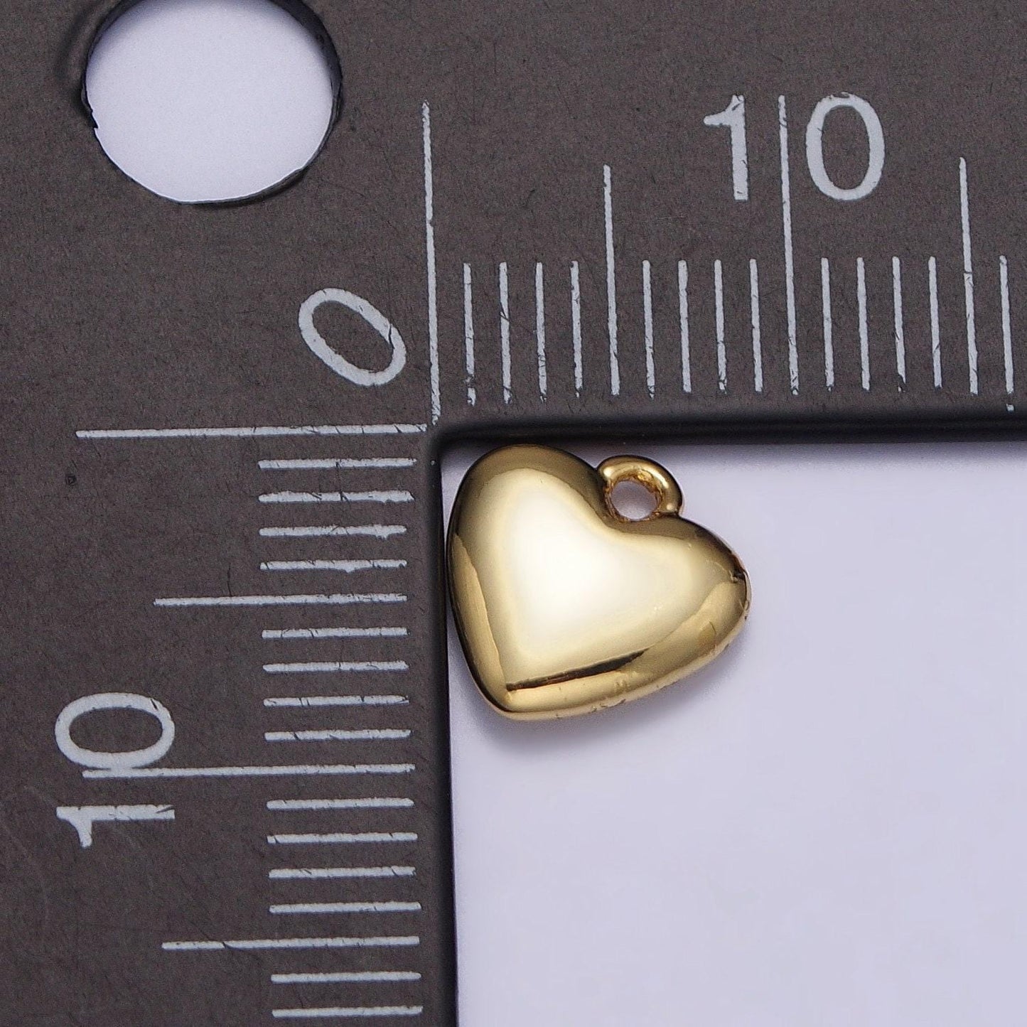 14k gold filled small, dainty, tiny heart pendant charm for valentine necklace bracelet jewelry making supplies ac347