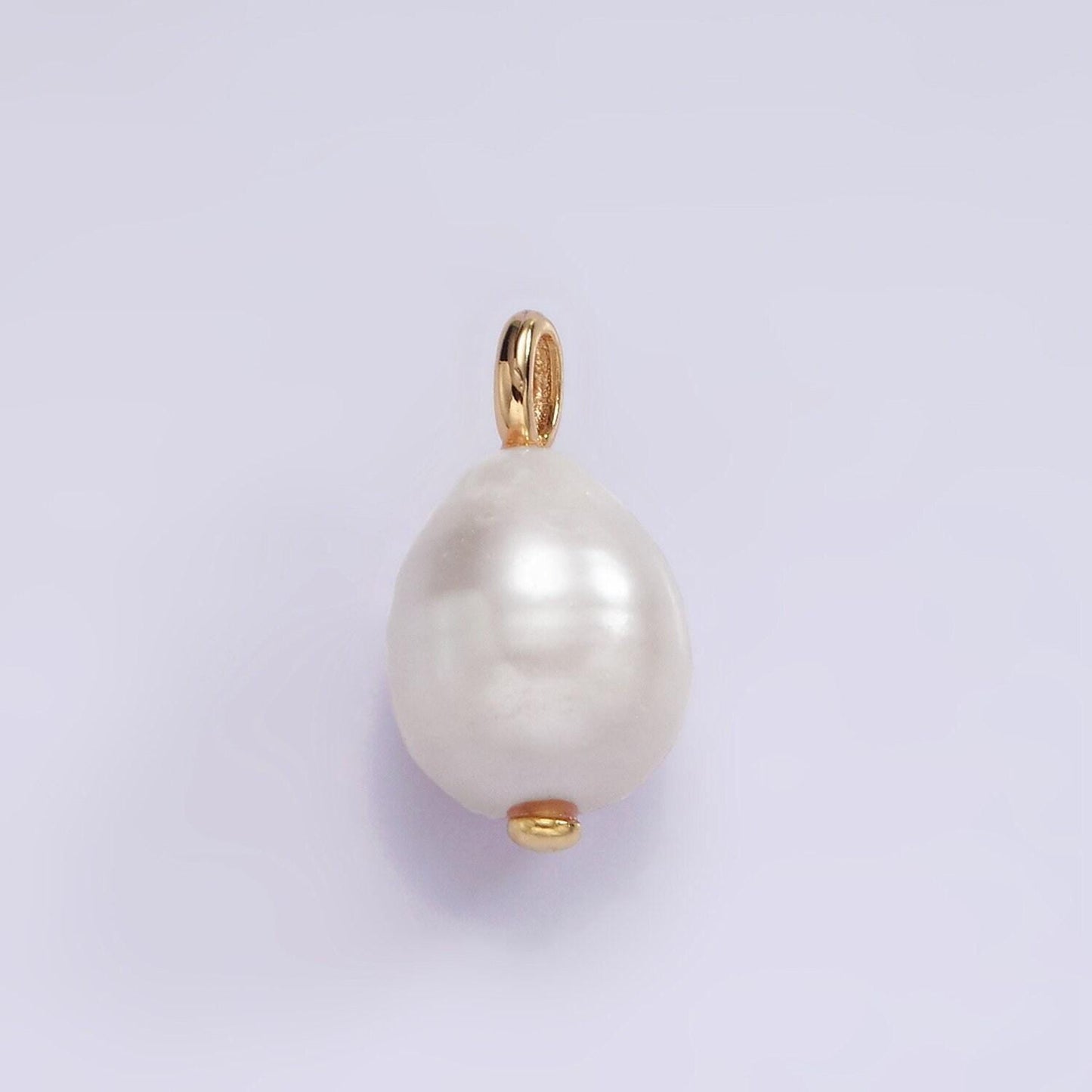 14k gold filled 17mm pink freshwater pearl drop pendant | p1651
