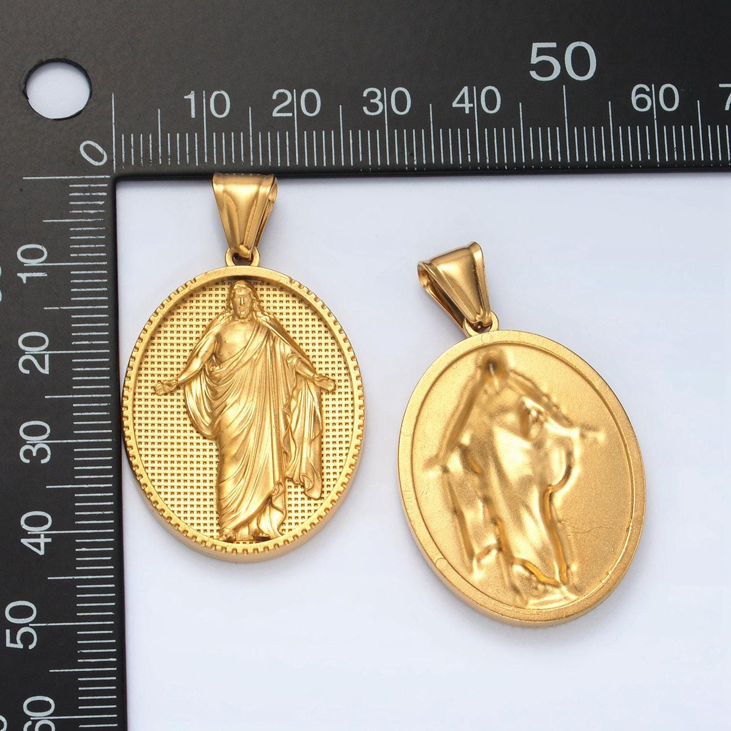 Gold stainless steel resurrected jesus pendant risen jesus religious pendant christian catholic jewelry medallion pendant p1467