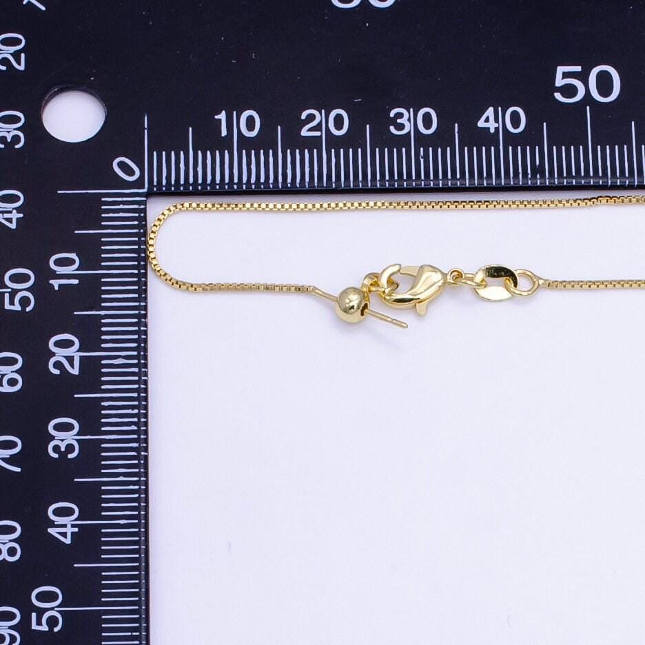 18" adjustable necklace 24k gold filled square box chain bracelet dainty box chain for jewelry making with pendant charm wa-707