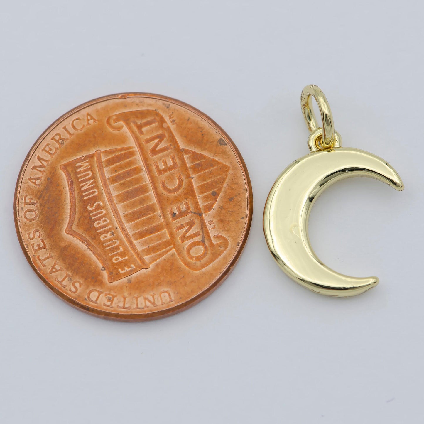 Gold moon charm, dainty crescent moon gold filled pendant add on charm necklace, bracelet, earring celestial jewelry, light pendant, m-364