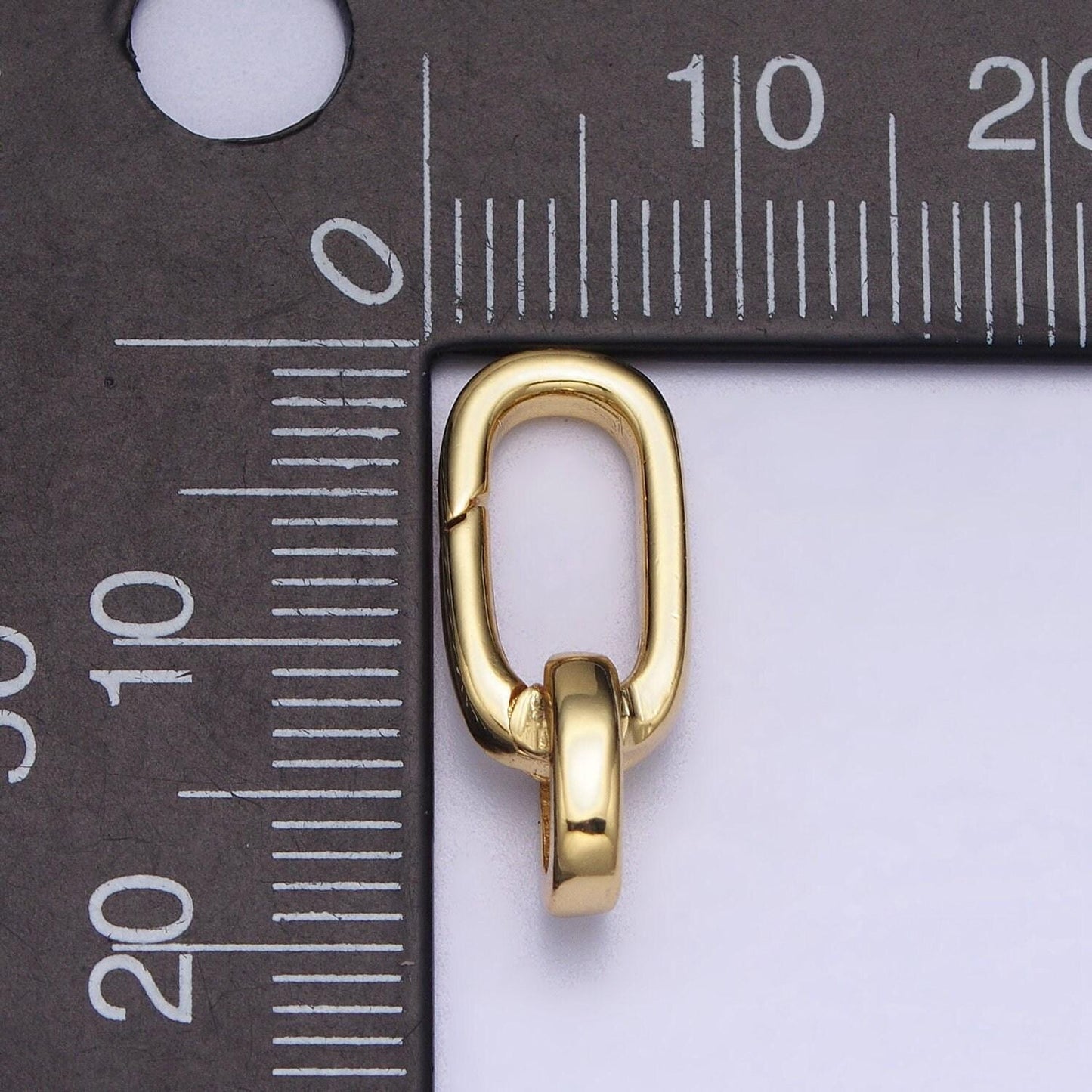 Gold or silver charm holder push gate oval clasp, spring gate clasp, 16x17mm wholesale supply for necklace jewelry making z311