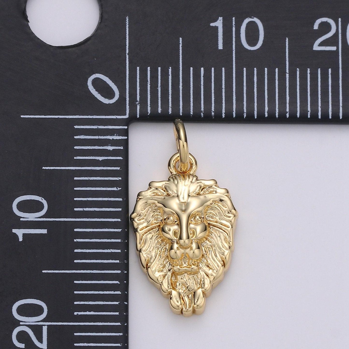 14k gold lion charm, lion pendant, lion bracelet, lion silver charm, animal charm, nature
