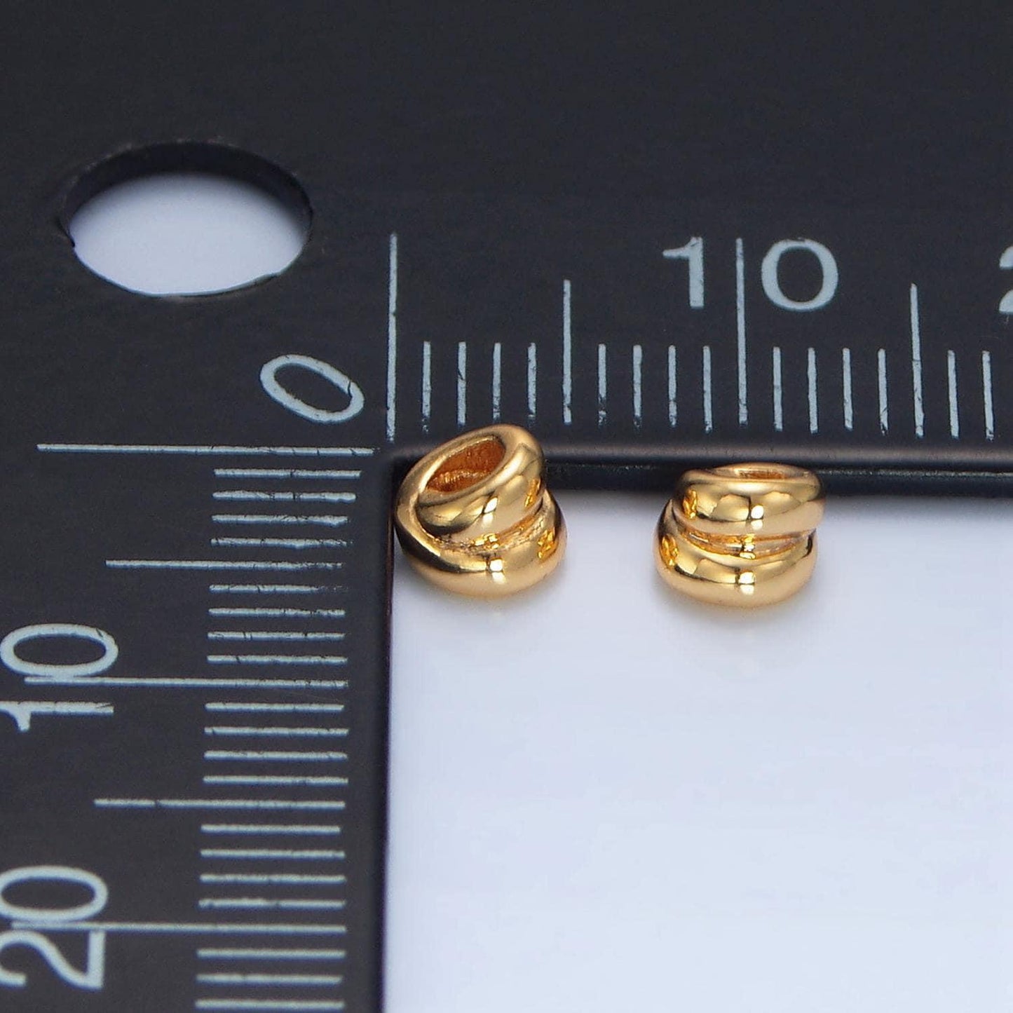 Double band 4.5mm minimalist bead spacer 24k gold filled | b-560