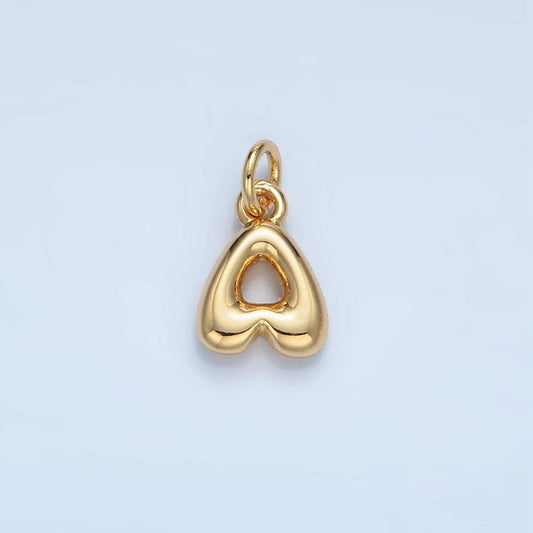 Small gold filled alphabet balloon initial charm puffy letter charm necklace bubble font style trend fashion jewelry necklace bracelet a1591