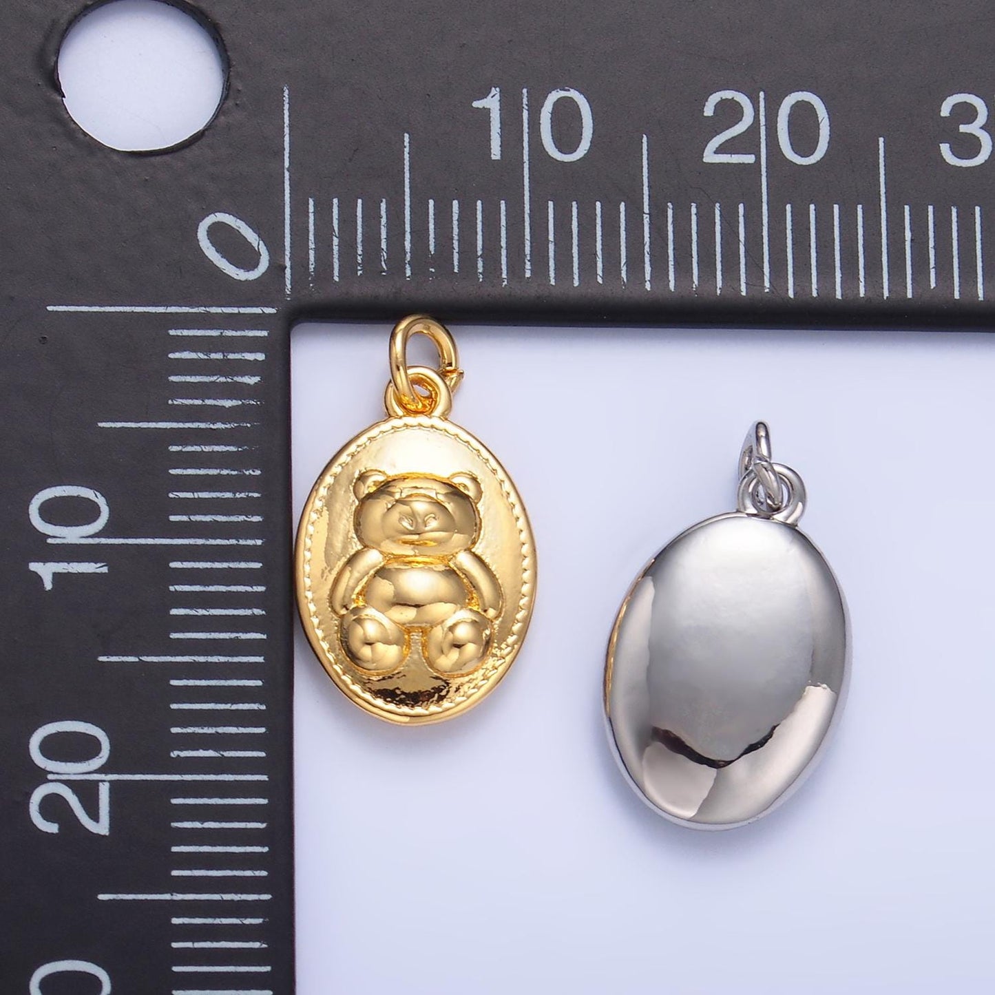 24K Gold Filled Teddy Bear Pendant Kids Stuff Animal Add-On Charm in Gold for Bracelet Necklace Charm Bar Supply | W217