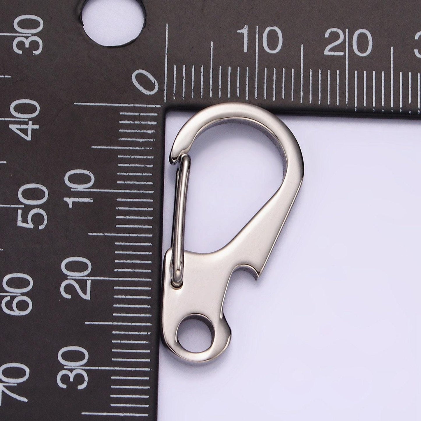 Stainless steel 30mm curved snap hook minimalist carabiner jewelry findings supply | z556