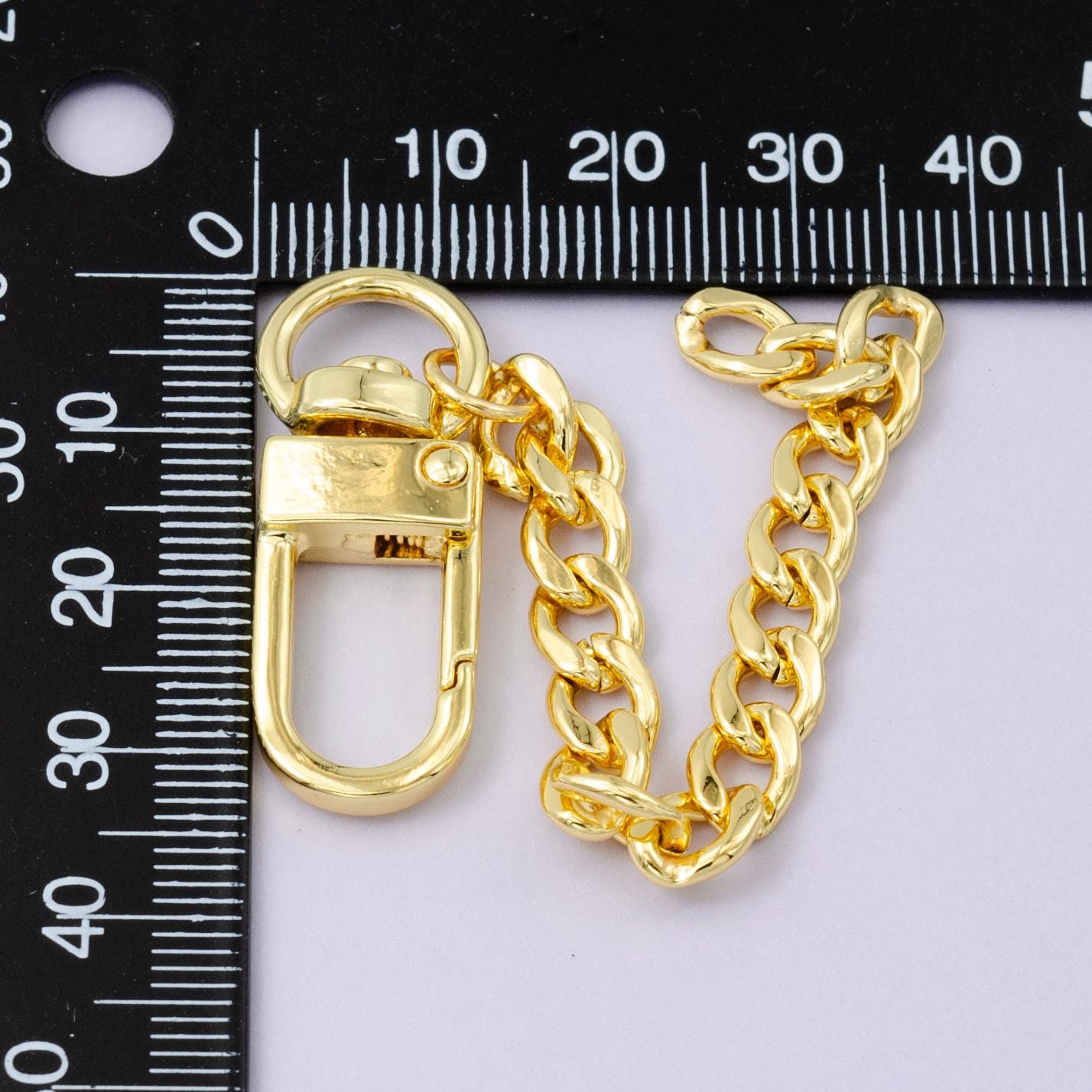 Chunky 24k Gold Filled Miami Cuban Curb chain 5 inch for Bag Charm Supply DIY Supply for Purse Charm Jewelry Making WA-2747