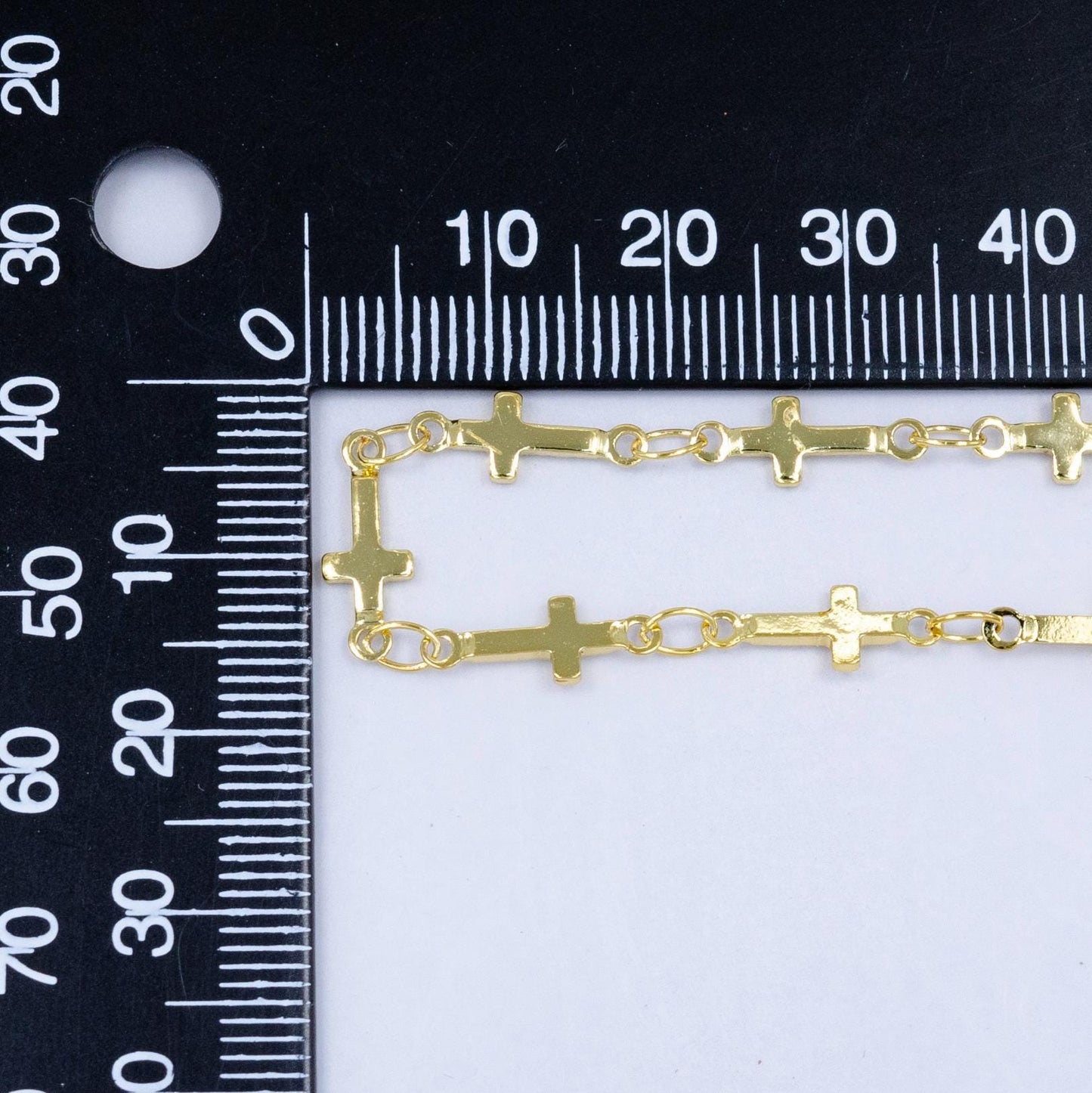 Dainty 14k gold filled sideway cross link chain by yard 5 x 1.1mm links | roll-1538
