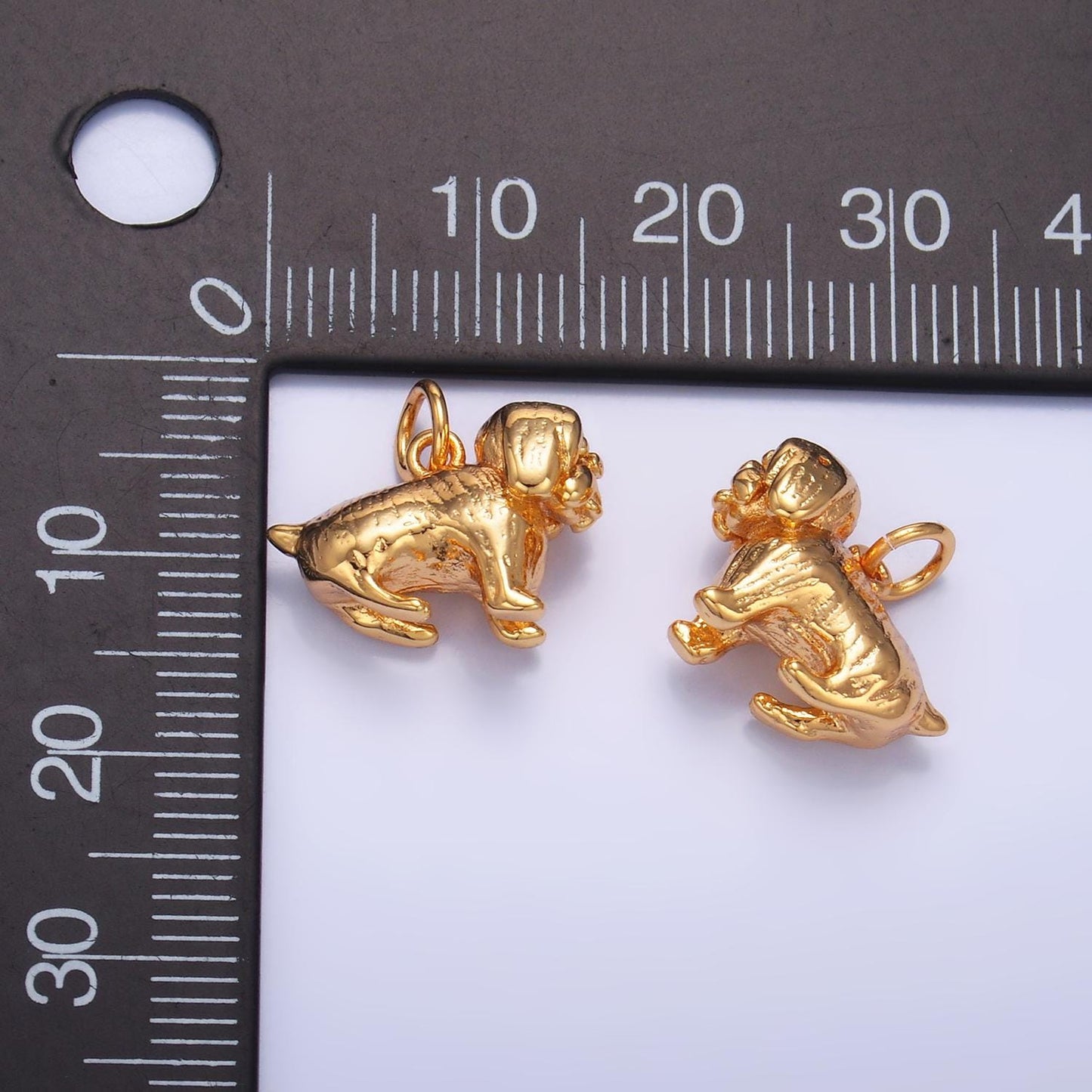 24K Gold Filled Small Dog Charm 11x16mm Charm Silver Puppy Dog Bracelet Necklace Pendant Animal Charms W390
