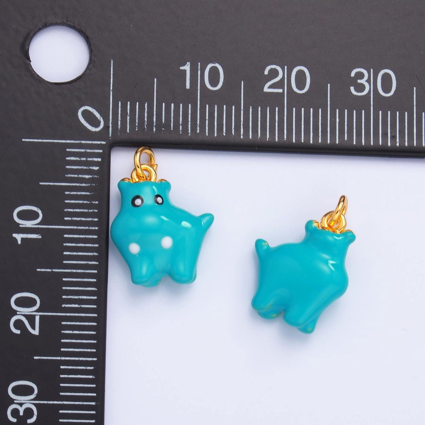 3d Cute Blue Cat Monster Charm for Bracelet Necklace Earring Supply W341