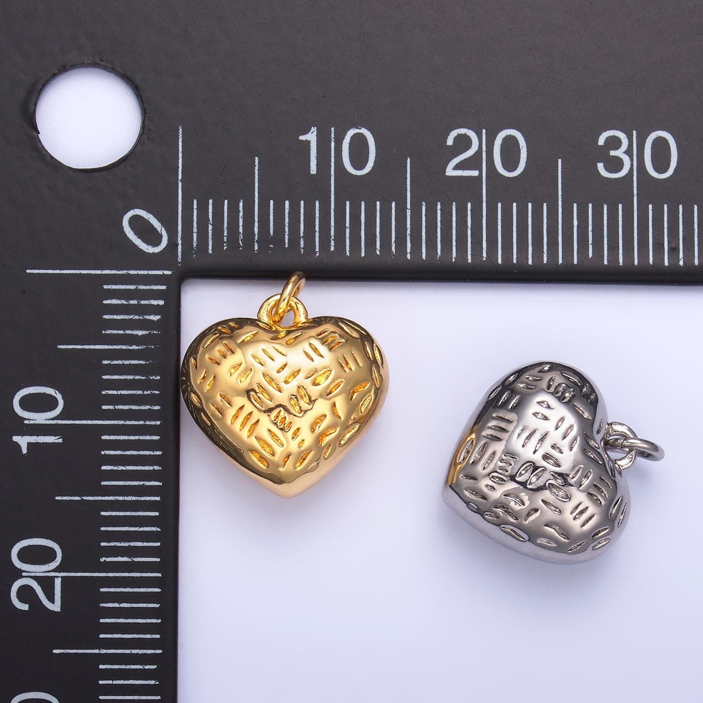 TINY Gold Puff Heart Charm. Gold Heart. Small Puffy Heart Charm. Handmade Jewelry Supplies. Handcrafted Supplies w399