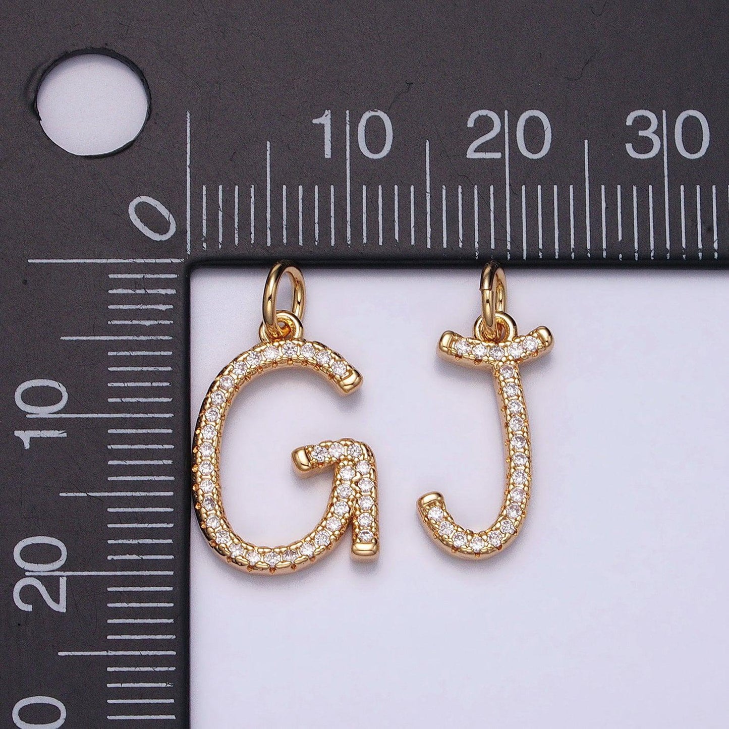 Silver initial letter micro pave charm personalized letter pendant for minimalist jewelry | a1131-a1144