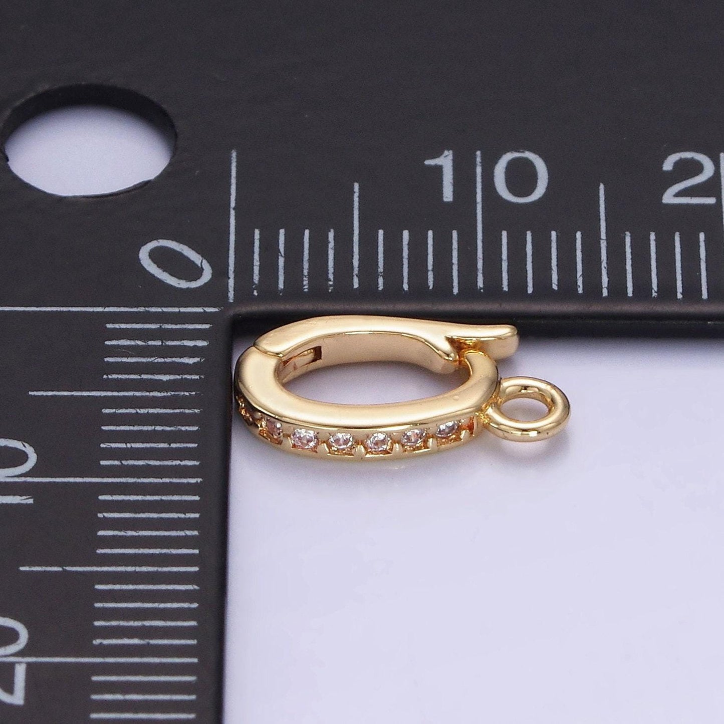 Mini gold cubic zirconia micro pave charm enhancer clasp pendant clasp for bracelet necklace jewelry making z695