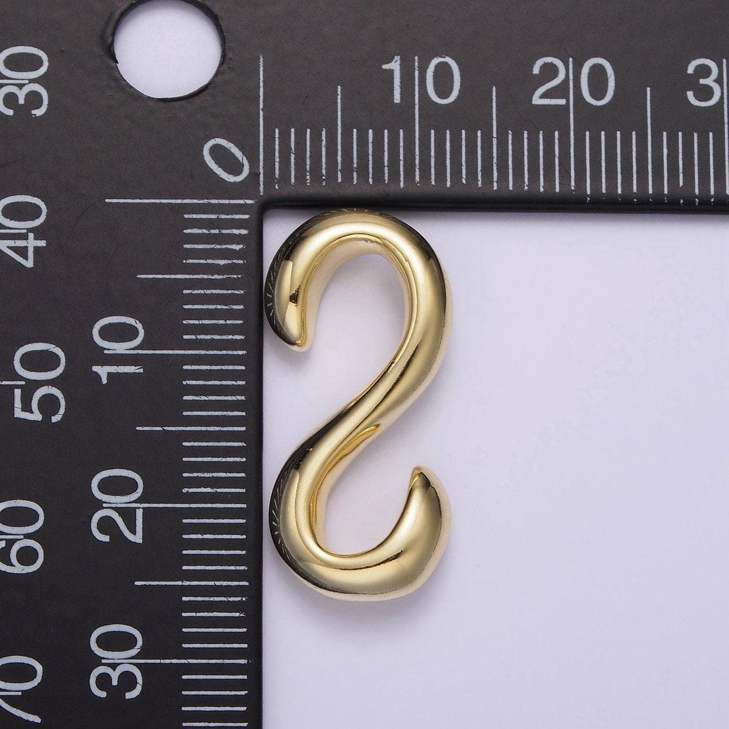 14k gold filled 25mm minimalist curved s-hook closure findings supply | z-656