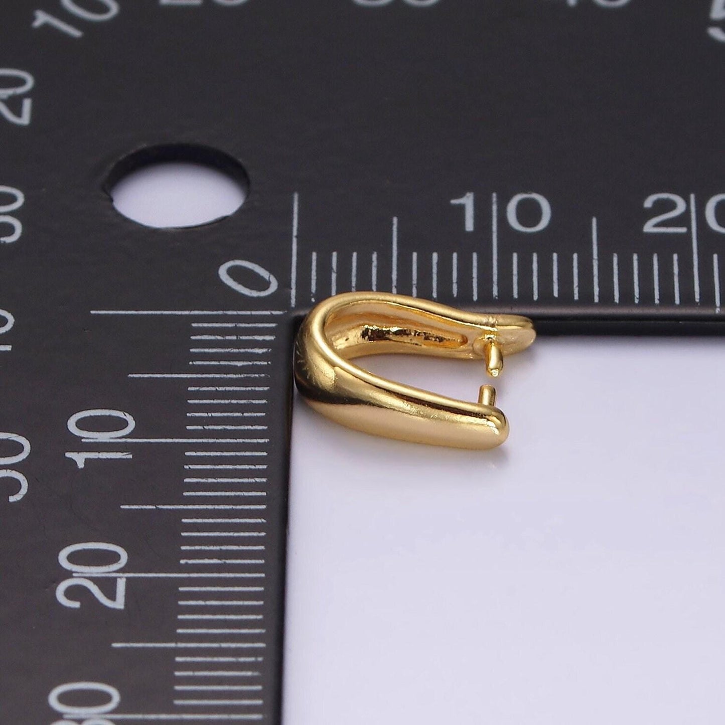 14k gold filled 11mm curved snap bail minimalist jewelry findings supply | z582