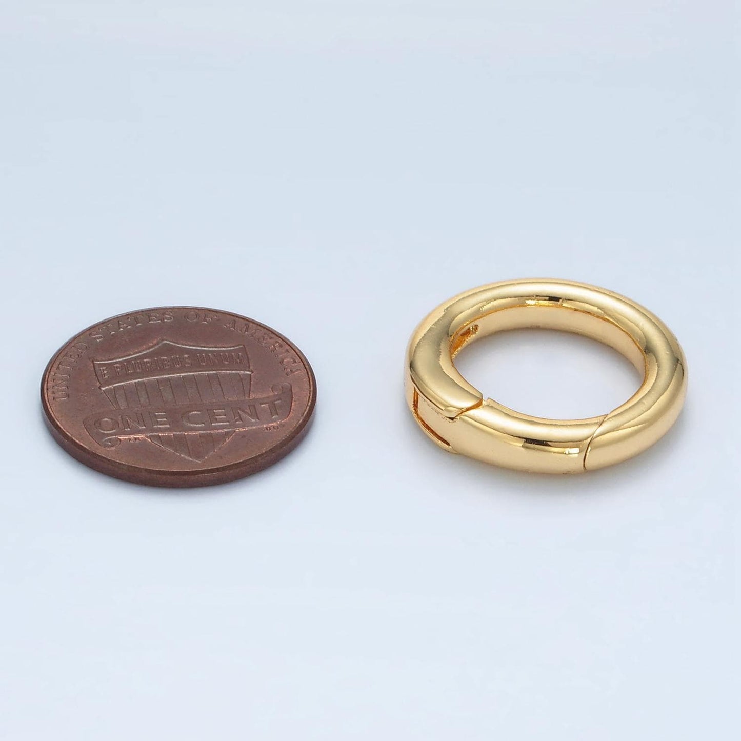 24k gold filled 14mm push round spring gate ring findings supply | l-077