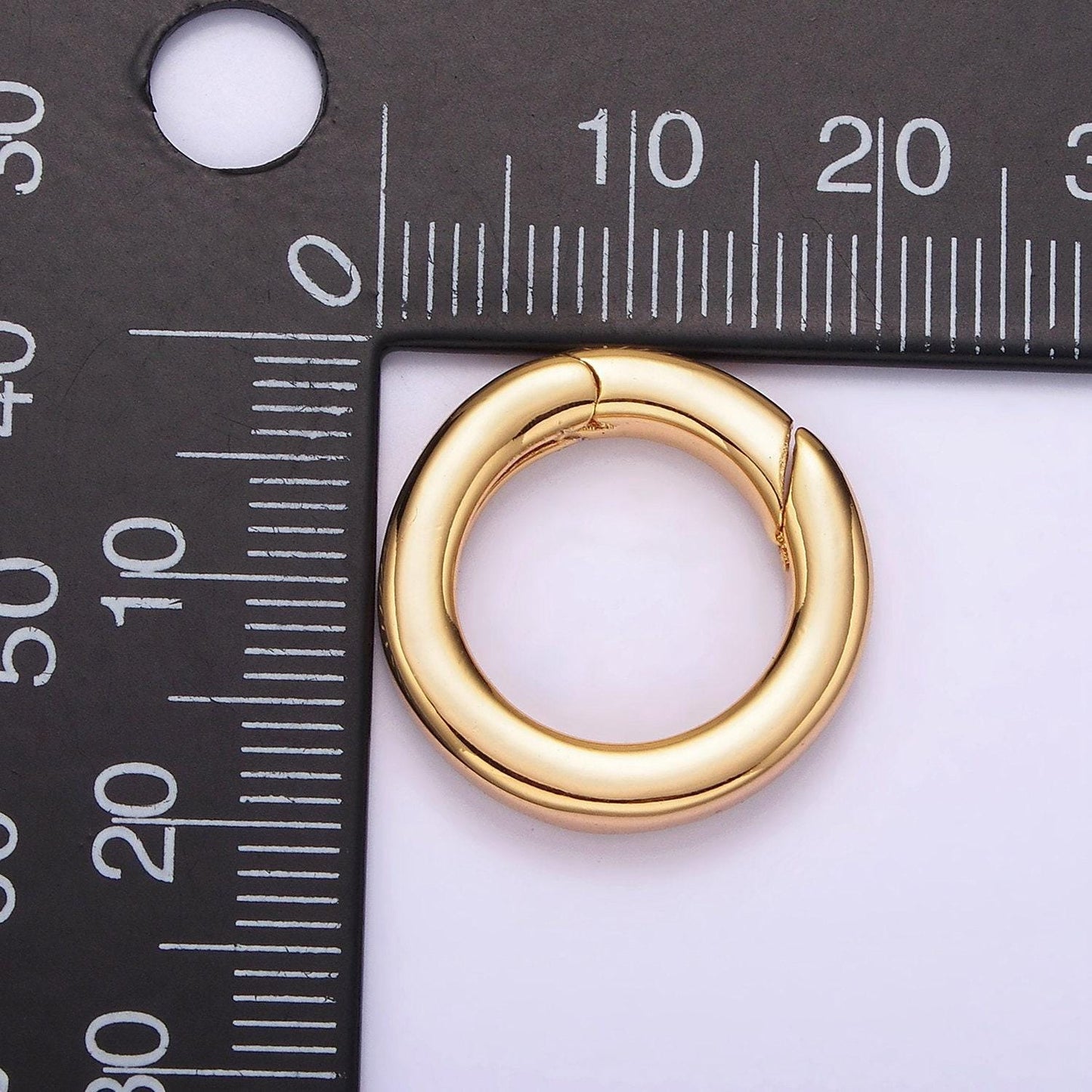 Dainty gold spring gate ring, push gate ring 20mm round circle ring charm holder gold clasp for jewelry clasp z-520