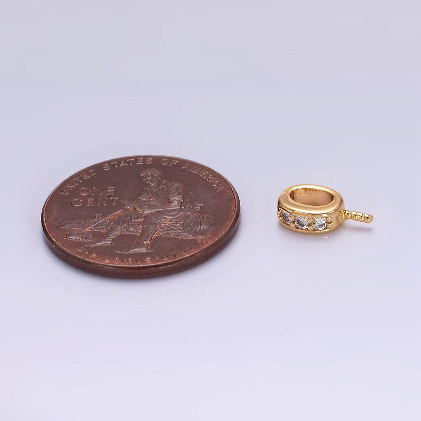 18k gold filled peg bail hold for half drill pearl and bead cz bail charm jewelry findings supplies z498