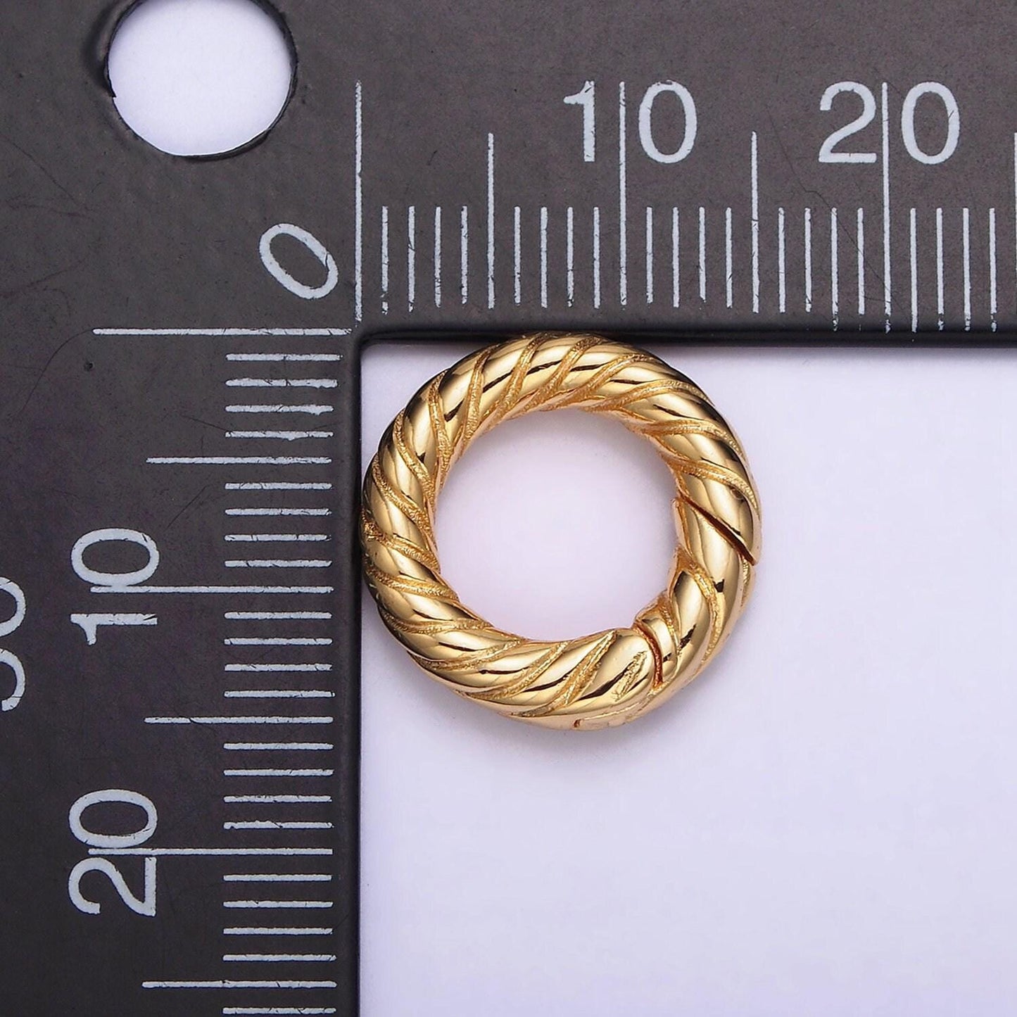 1 pc twisted gold spring gate ring, 15 mm marine rope push gate ring, charm holder clasp for connector, wristlet holder z-436