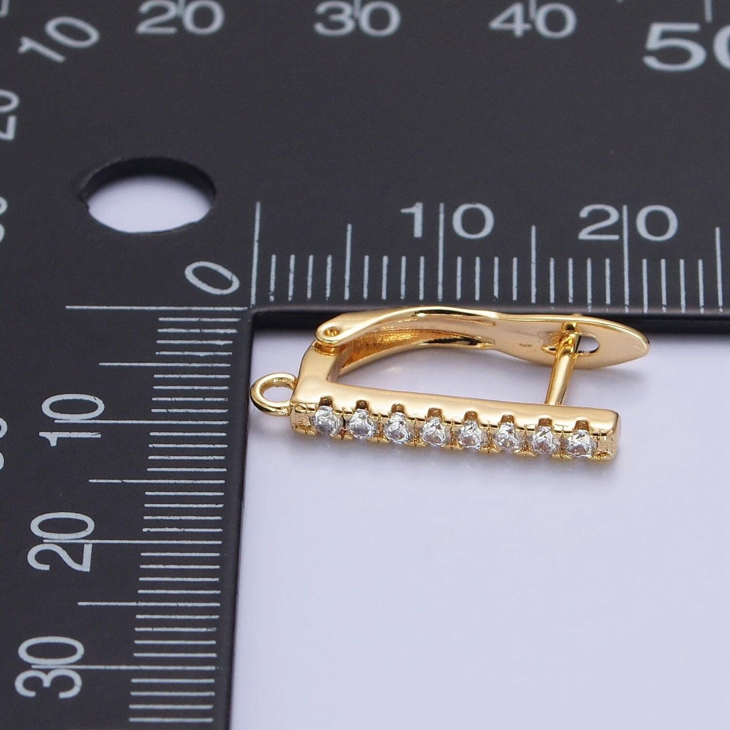 Lever-back cz huggie earrings in gold & silver | z-163 z-164